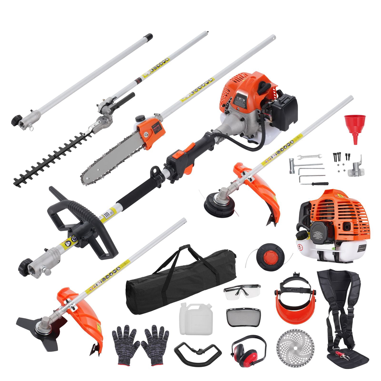 Shenmamo 52CC 6-in-1 Gas Powered Multi-Functional Garden Tool Set with Extension Pole (44.9 in) wlp5k