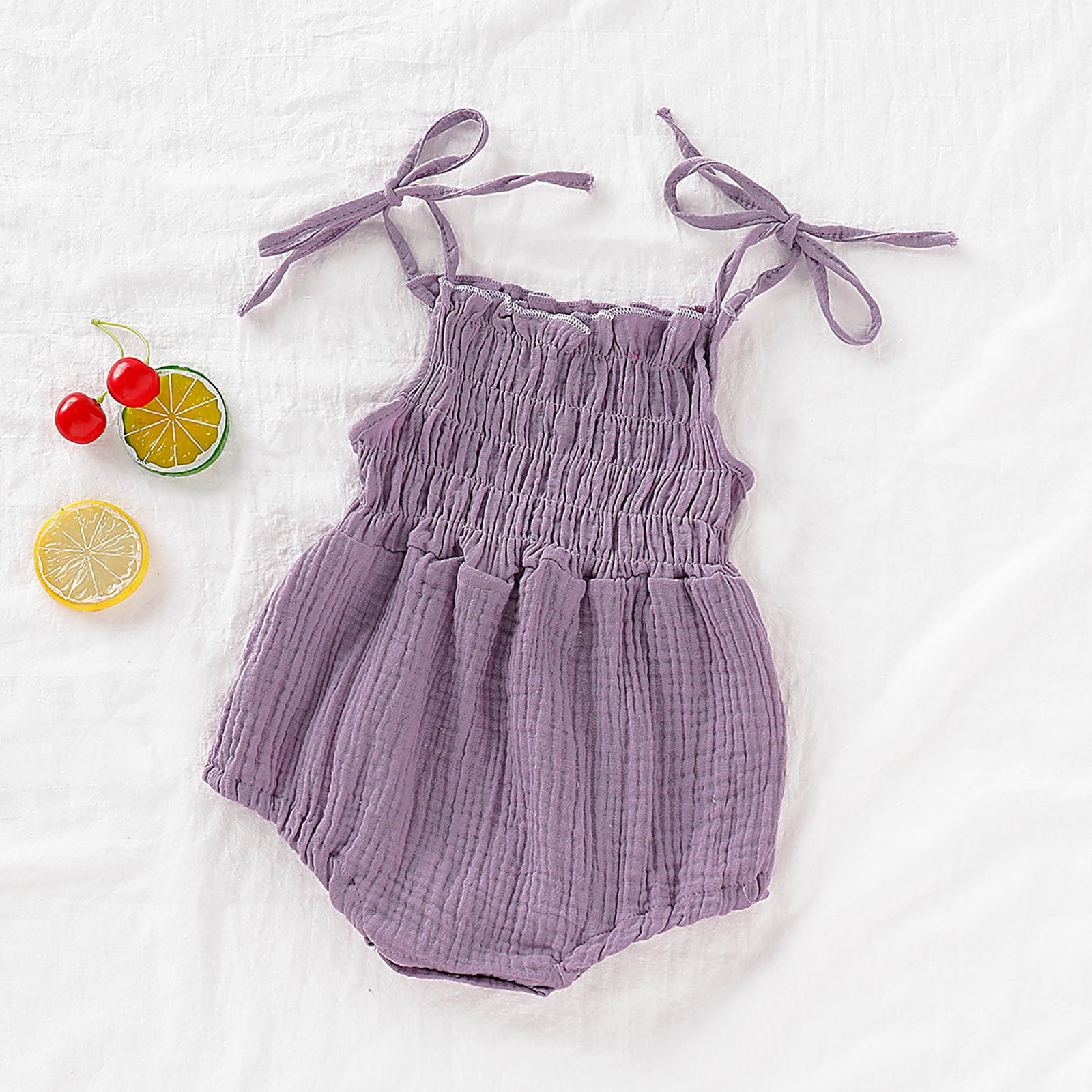 Rciityk Baby Girls Summer Romper Adjustable Strap Bodysuit Outfit (0-18 Months) dycoq