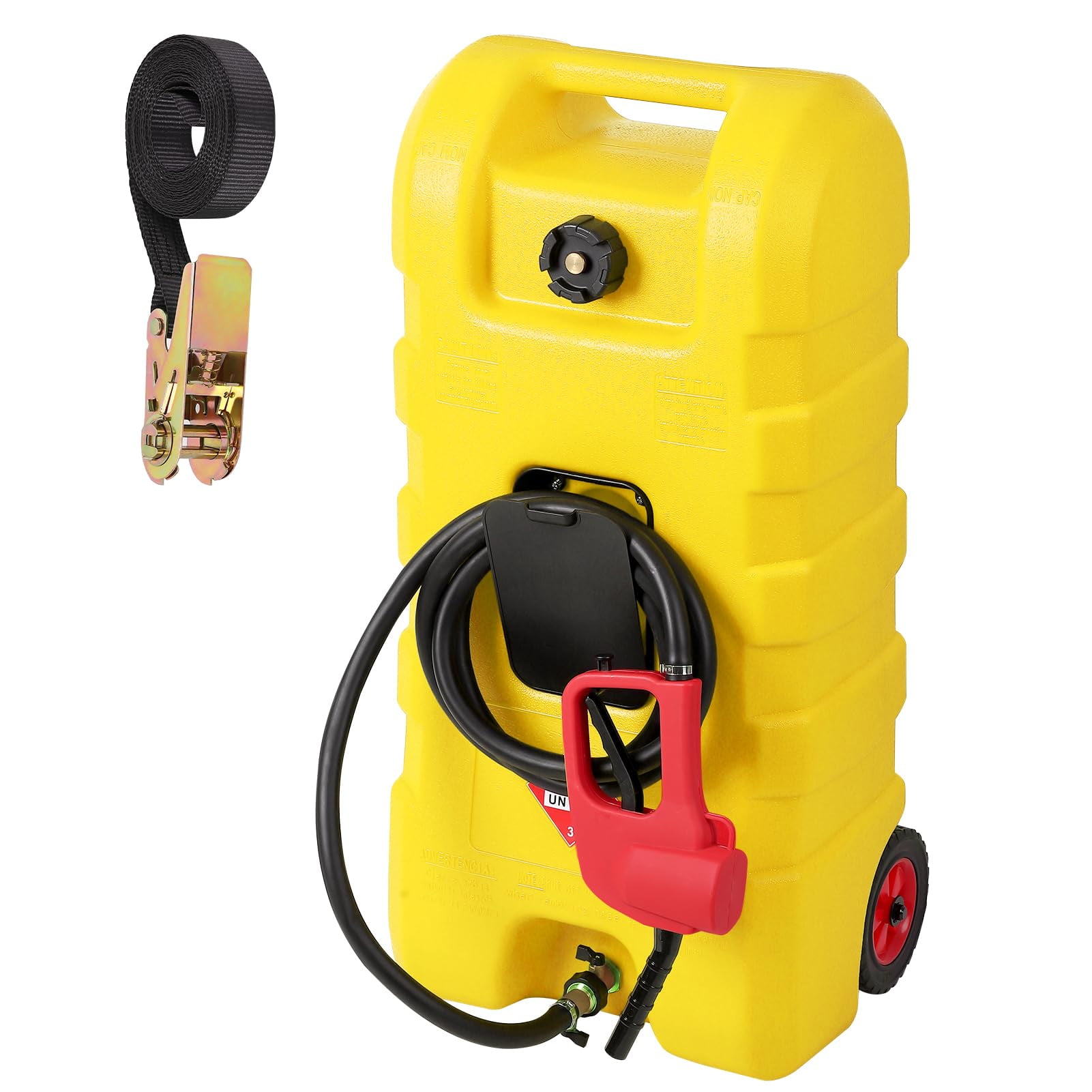 Generic 15 Gallon Portable Fuel Storage Tank with Manual Siphon Pump and 10 ft Hose (Yellow, 15 Gallon) 1s9xg