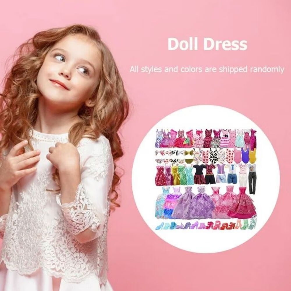 SHUWND 35-Piece Handmade Doll Clothing and Accessory Set for 11.5-Inch Fashion Dolls (35 Pack) qkke6