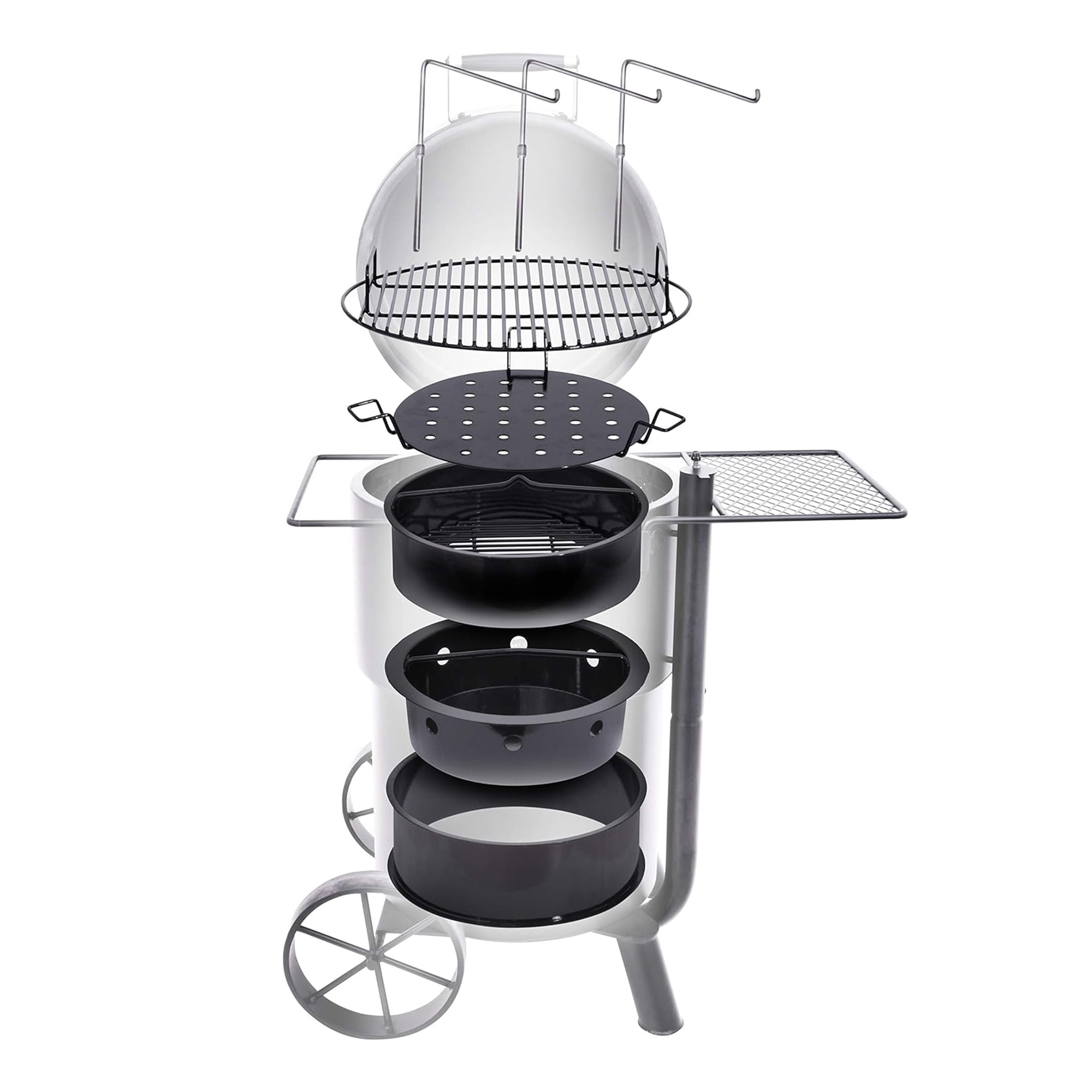 Oklahoma Joe's Bronco Drum Smoker, Heavy-Duty Offset Charcoal Grill with 630 sq in Cooking Surface (Black, 136.6 lb) hf4ap