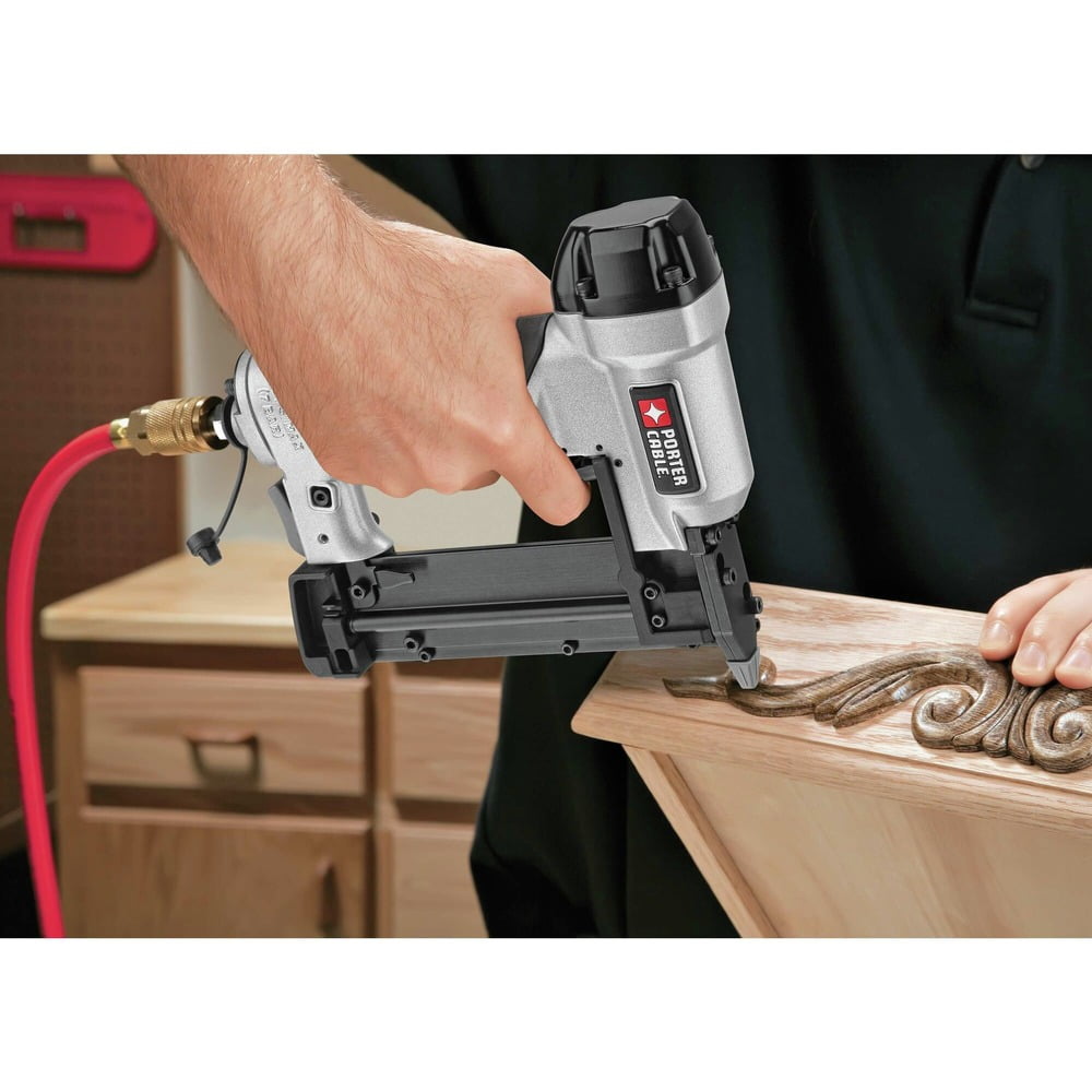 PORTER-CABLE 3-Piece Pneumatic Nailer and 6 Gallon Oil-Free Pancake Air Compressor Combo Kit (Refurbished, 6 Gallon) laxuh