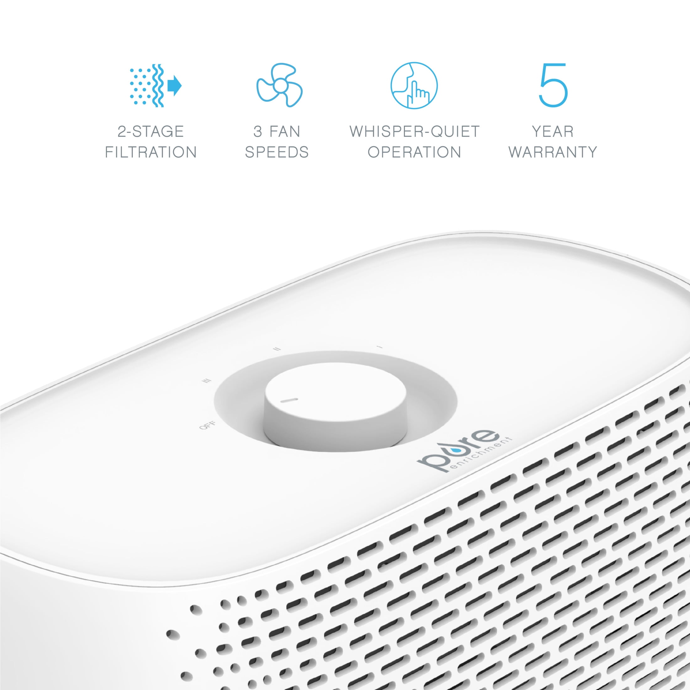 Pure Enrichment PureZone Breeze Tabletop Air Purifier with True HEPA Filter (White, 1 Unit) 59bqs