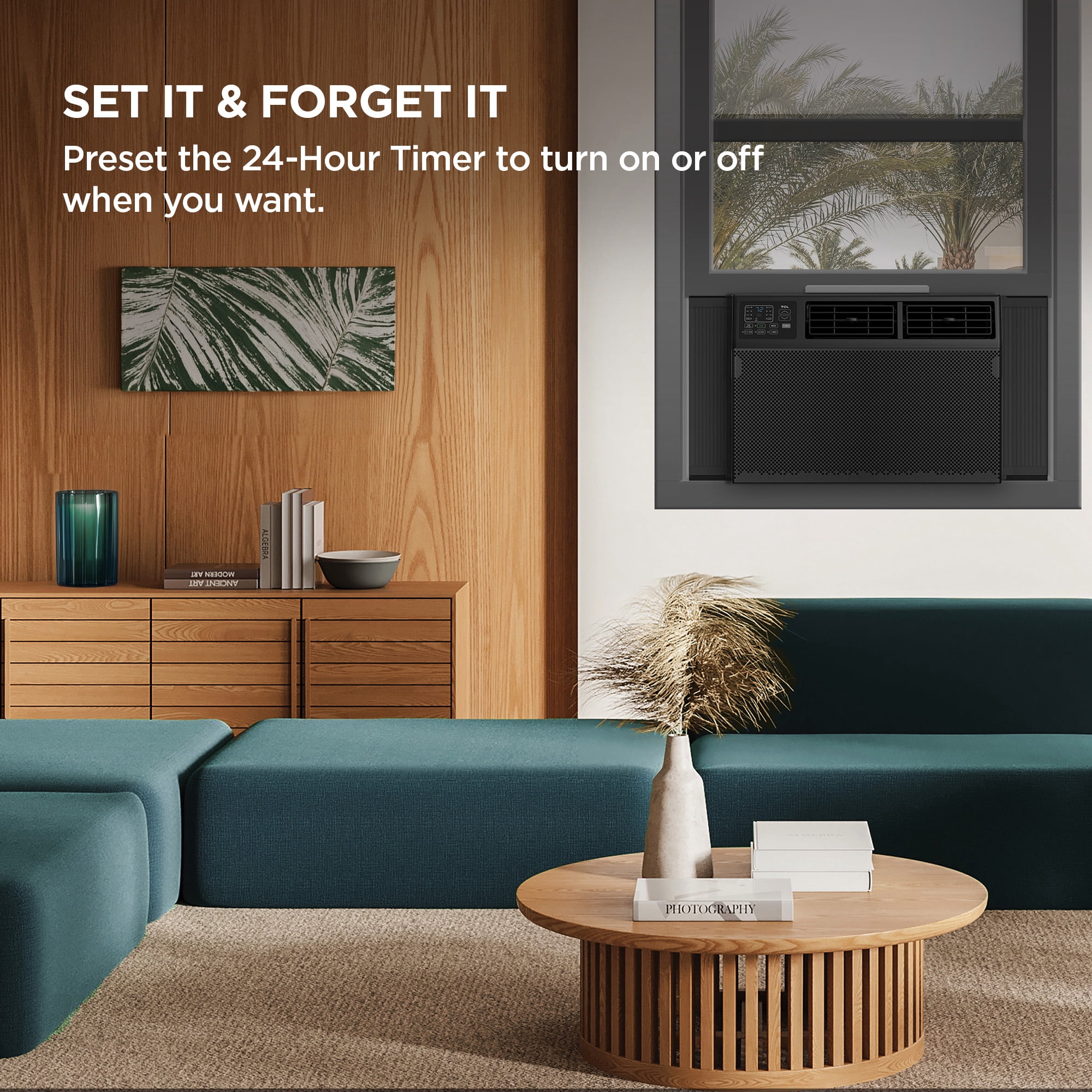TCL 8,000 BTU Smart Window Air Conditioner, 3-in-1 AC, Fan & Dehumidifier with App & Voice Control (Black, 250 Sq ft) sv9nk