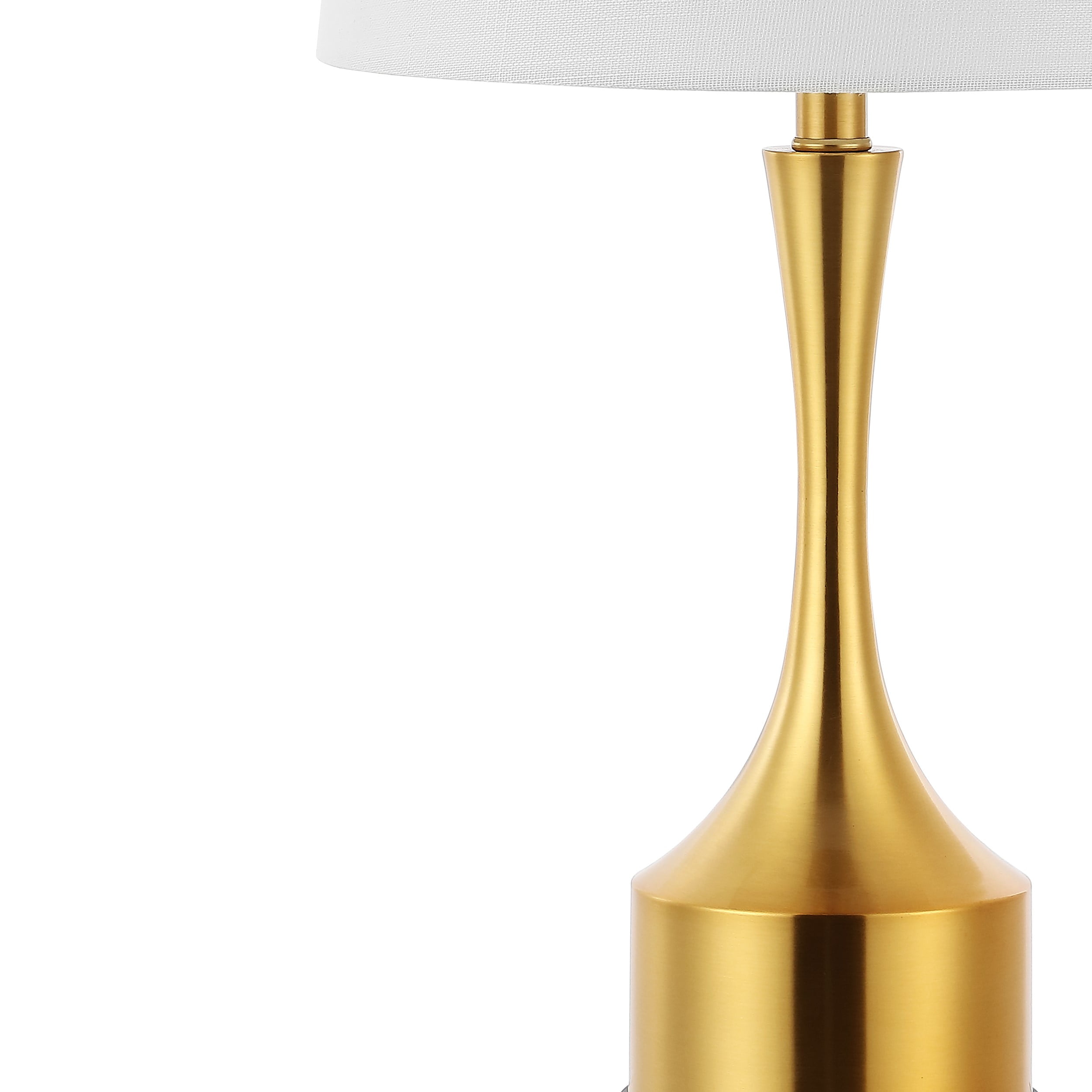JONATHAN Y Cooper Classic French Country Iron LED Table Lamp with USB Charging Port (Brass Gold, 26 in, Set of 2) f1ypw