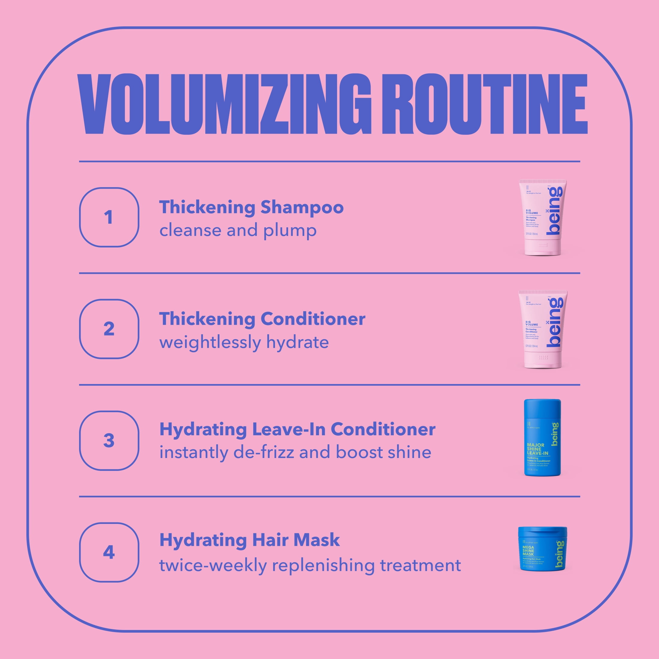 BEING Big Volume Thickening Shampoo with Avocado and Macadamia Oil (11.97 fl oz) l1vwx