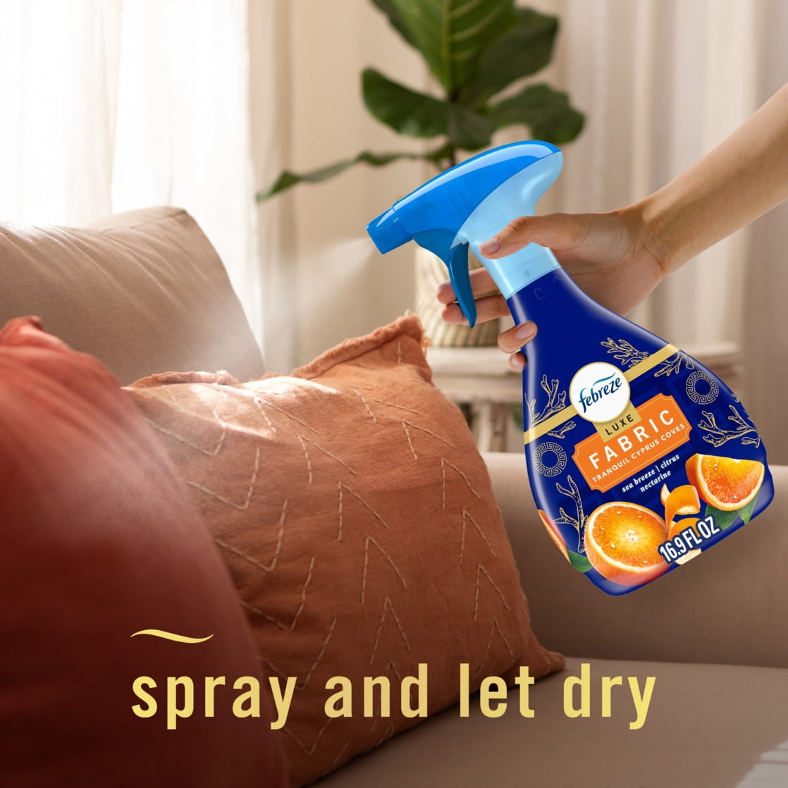 Febreze Auto Fabric Refresher Spray, Odor Eliminator for Car Upholstery, Cyprus Coves (23.6 oz) sz23m