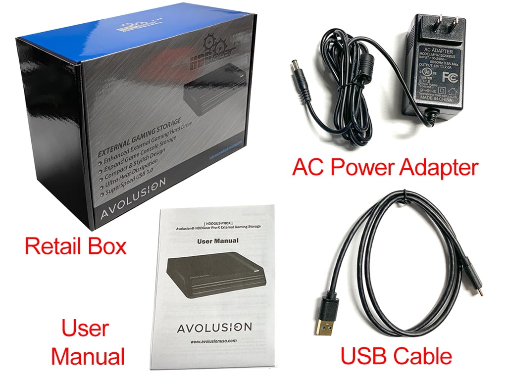 Avolusion HDDGear Pro X External Gaming Hard Drive (10TB, USB 3.0) vd85u