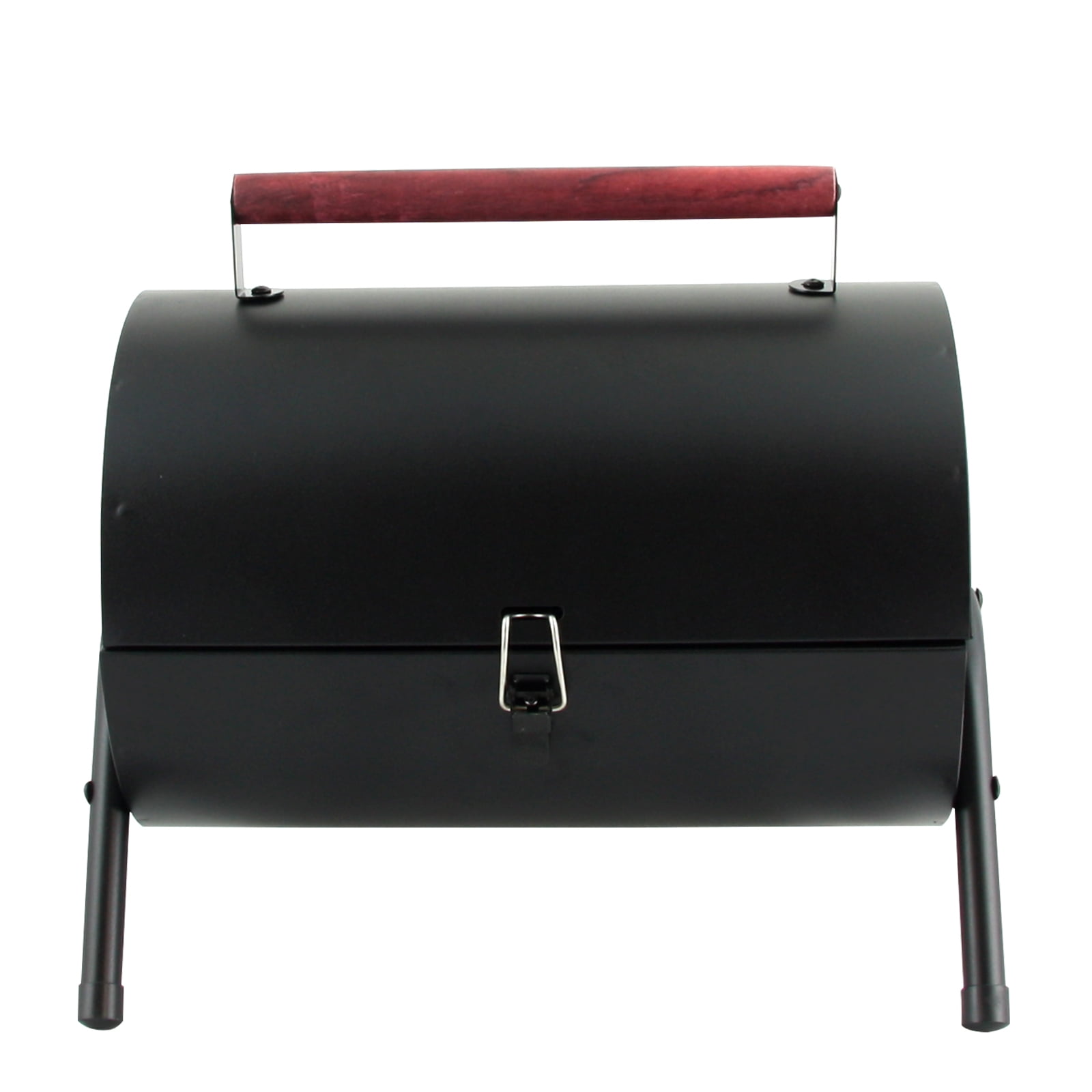 Gibson Portable Barrel Charcoal Grill with Wood Handle and Dual Racks (Black, 17 in x 11 in) 4whyb