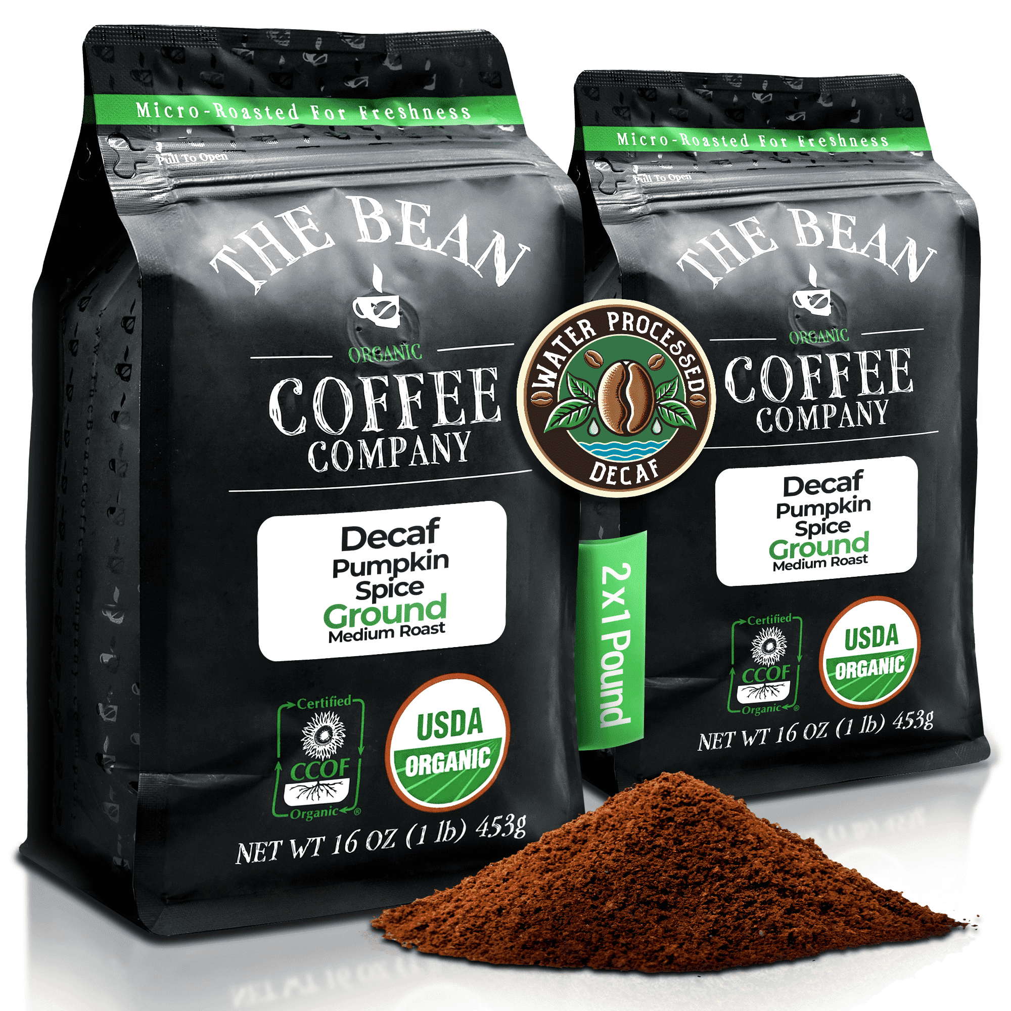 The Bean Organic Coffee Company Pumpkin Spice Decaf Medium Roast Ground Coffee (32 oz) dqlyu
