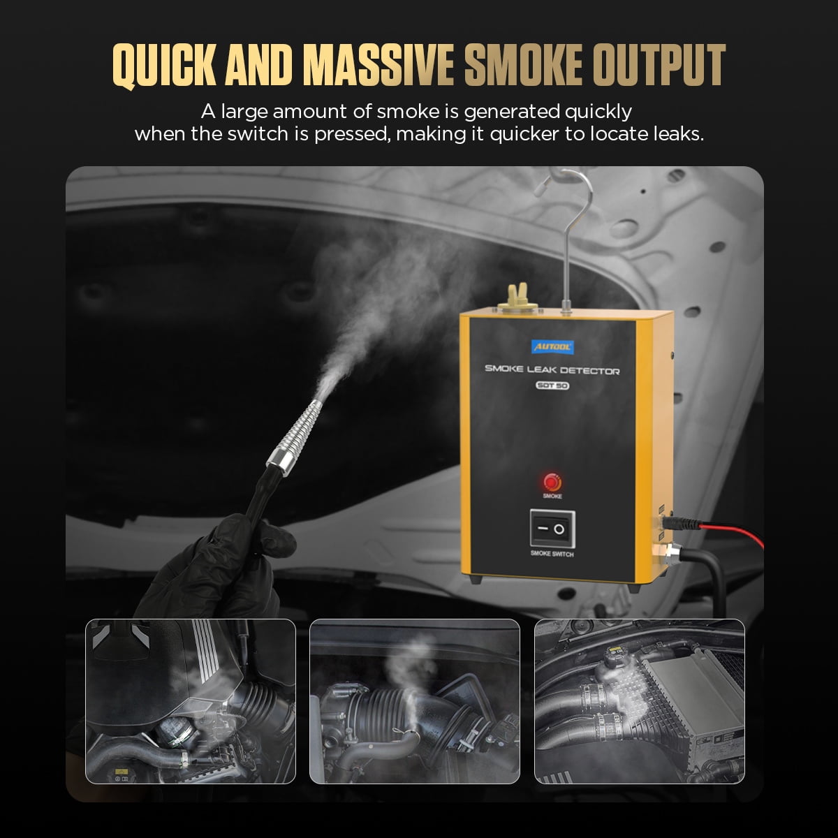 Autool Automotive Smoke Machine EVAP Leak Detector (12V, Portable Diagnostic Tool) hgnh5