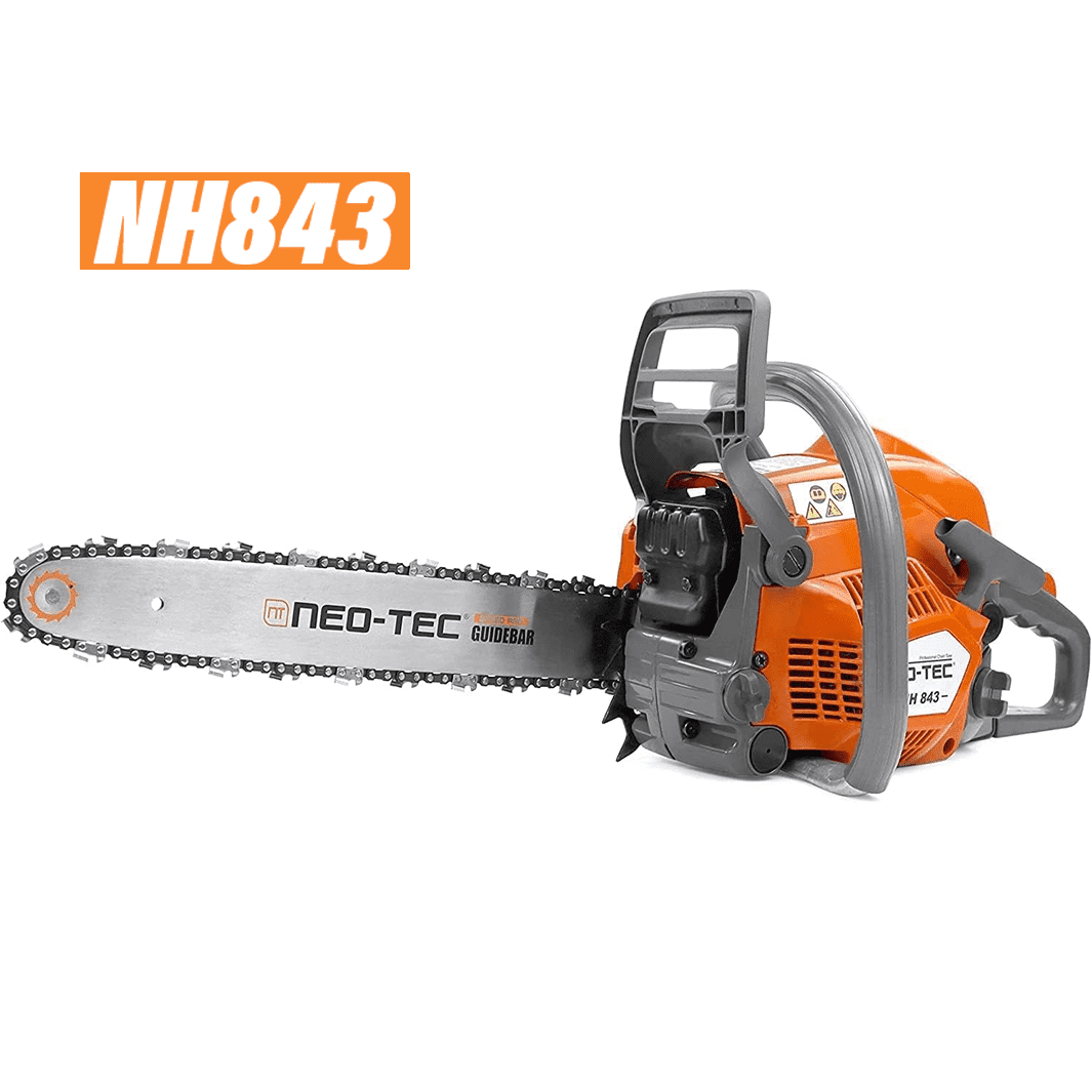 NEOTEC 43cc 2-Cycle Gas Powered Chainsaw, Lightweight Wood Cutting Tool for Garden and Yard Maintenance (Orange, 16 in) z2xbo