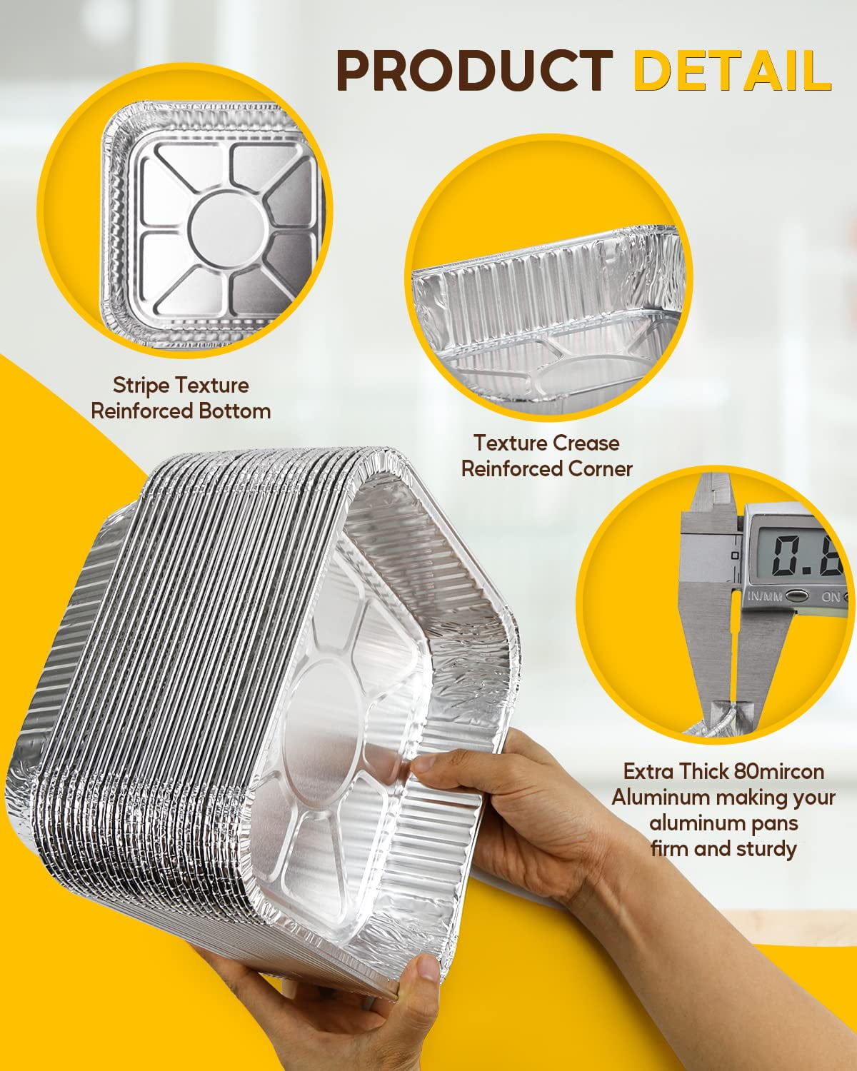 Katbite 8 x 8 Aluminum Foil Pans, Disposable Square Baking Trays for Cooking and Storage (Silver, 25 Count) r8qry
