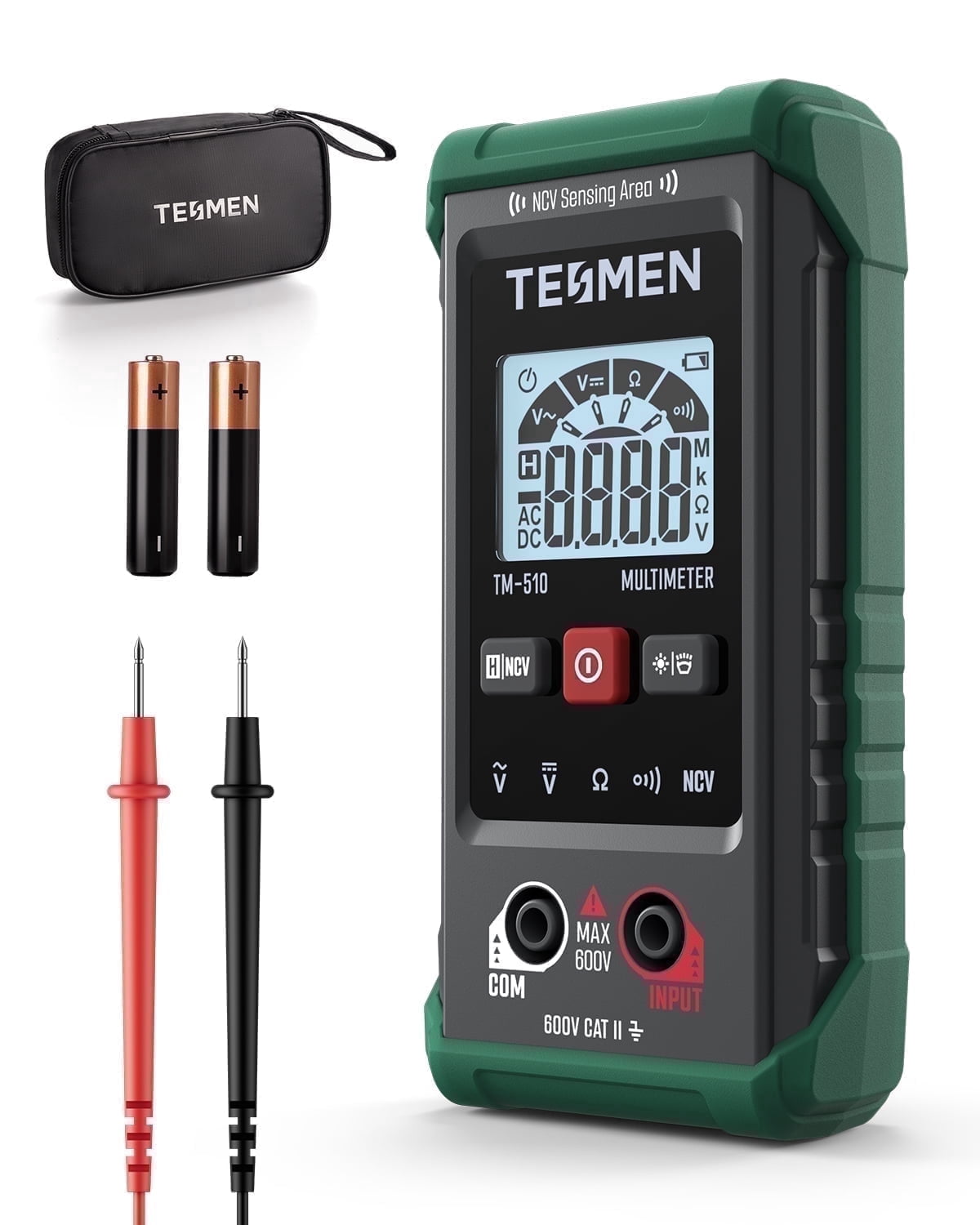TESMEN TM-510 Digital Multimeter, Auto-Ranging Electrical Tester with 4000 Counts (1 Unit) 6i1kc