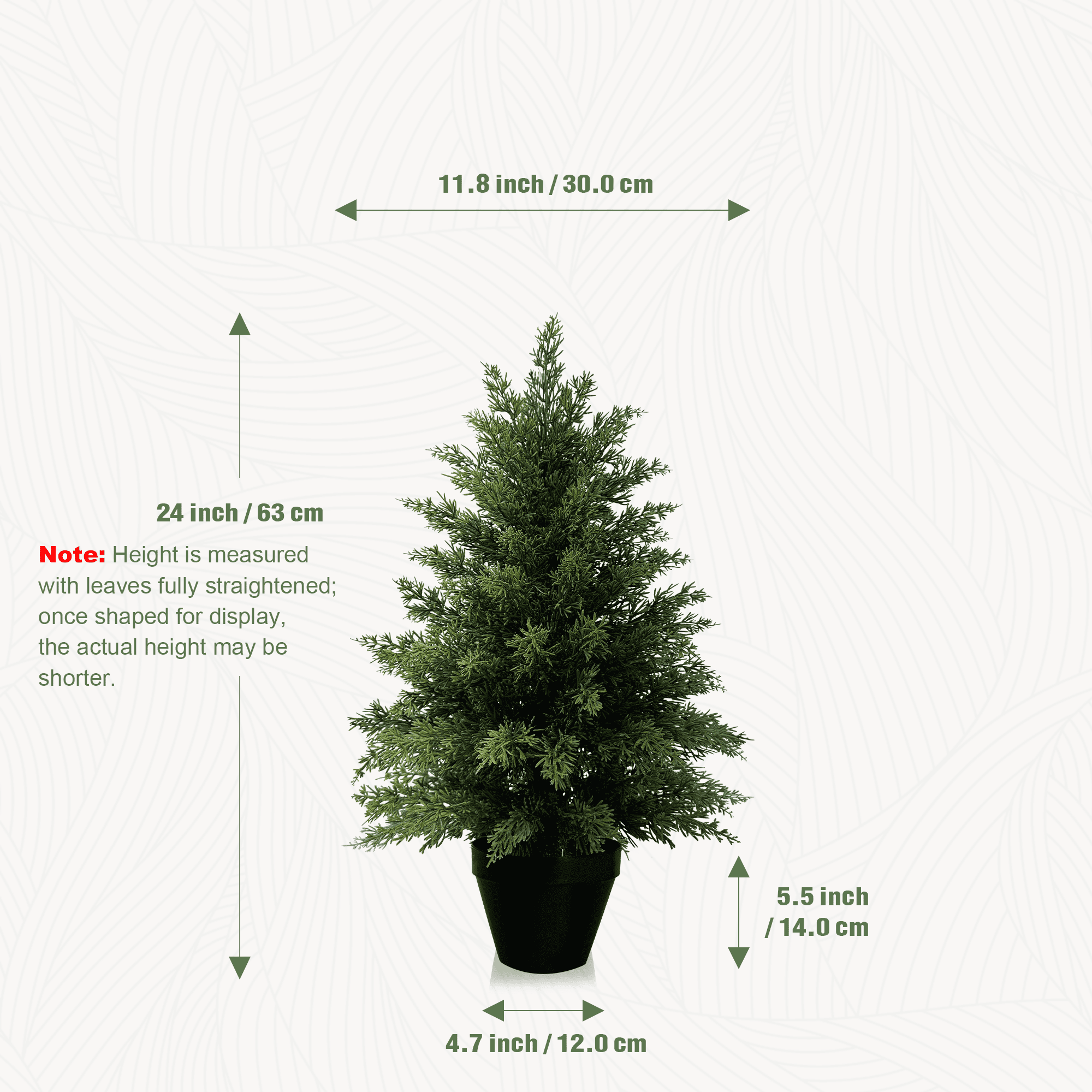 Olivivi Artificial Cedar Topiary Tree for Indoor and Outdoor Home Decor (Green, 25 in, 2 Pack) c1eu8