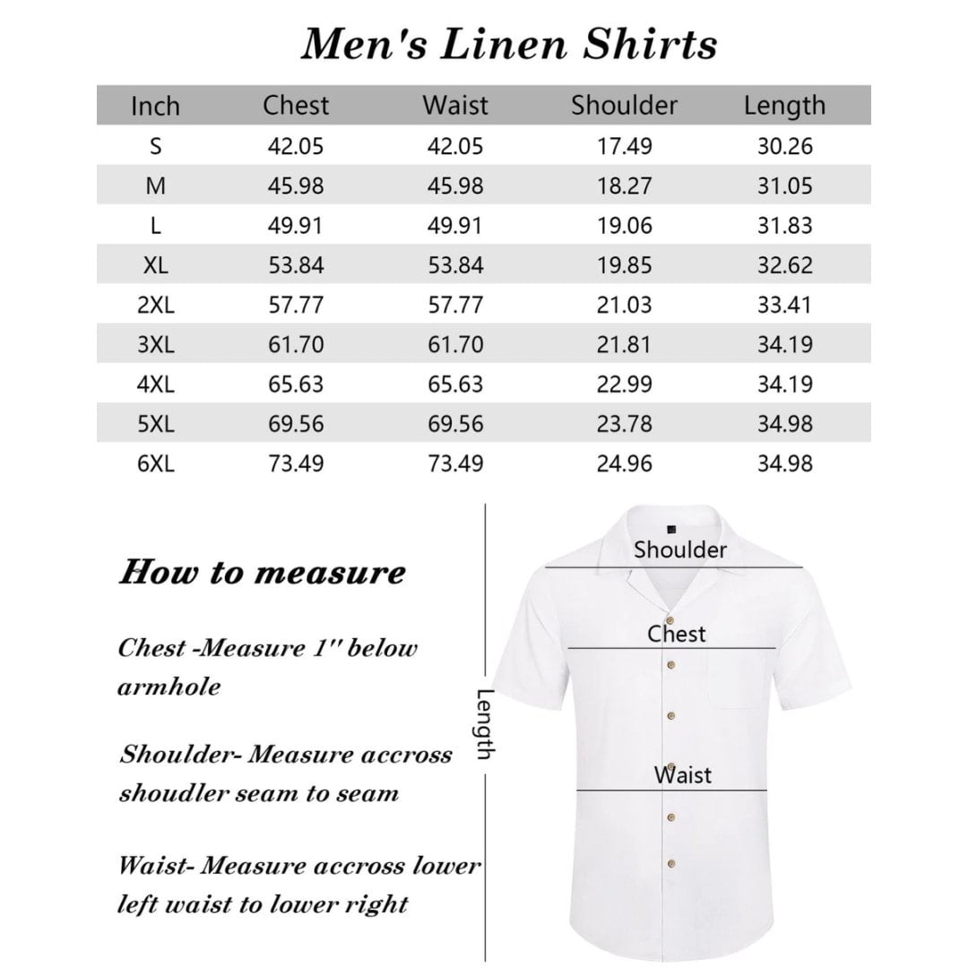 sogami Men's Linen Blend Short Sleeve Hawaiian Button Down Shirt (White, L) bd4ip