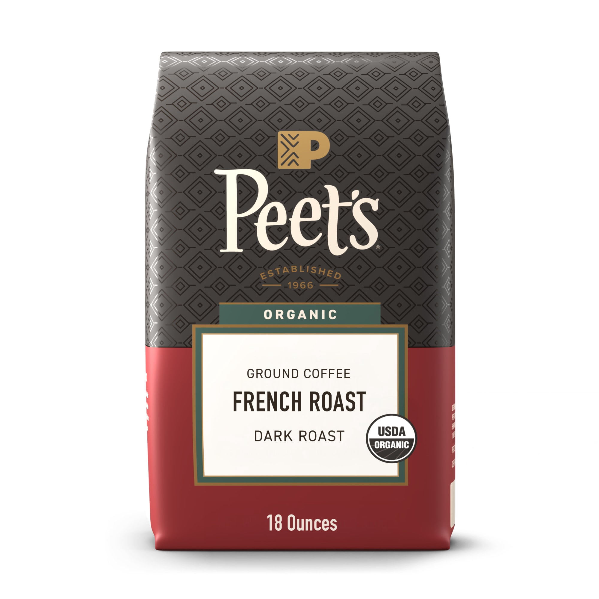 Peet's Coffee Organic French Roast Dark Roast Ground Coffee (18 oz) r0ukb