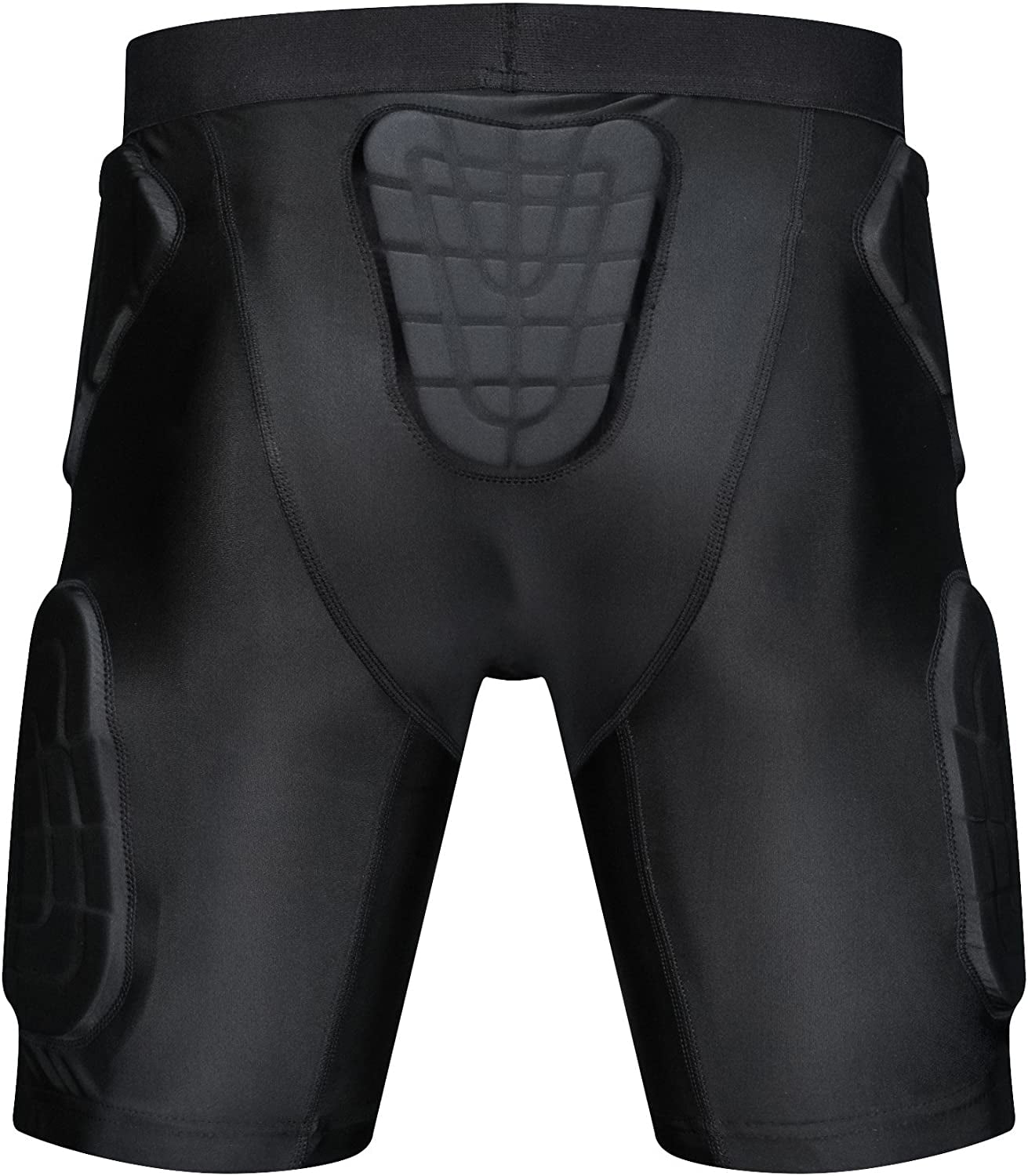 TUOY Breathable Football Girdle, Protective Padded Compression Shorts for Contact Sports (Black, Large) 4xb4x