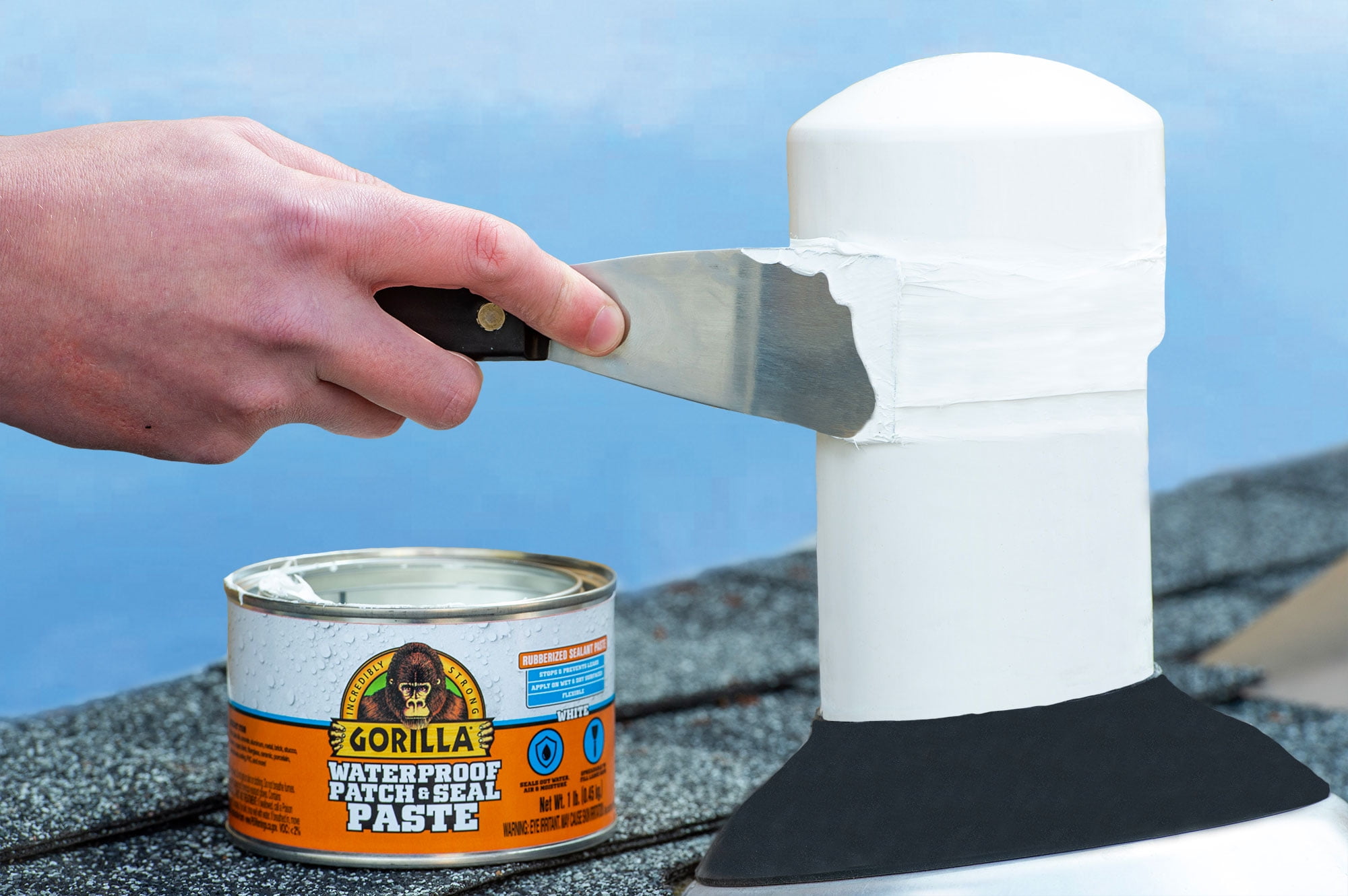 Gorilla Waterproof Patch and Seal Paste, Heavy-Duty Adhesive Sealant (White, 16 oz) ephwe