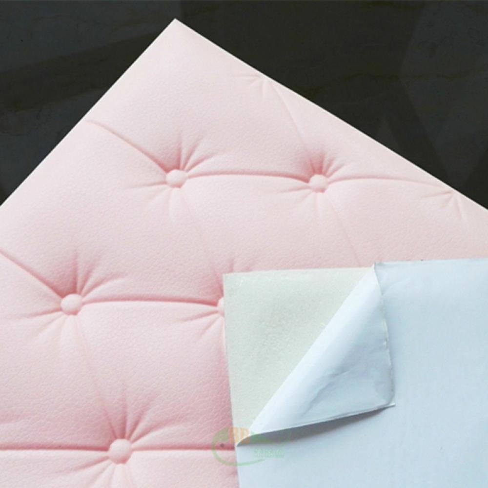 Rubrum Rosa 3D Self-Adhesive Wall Cushion Panels, Anti-Collision Upholstered Headboard Decor (White, 24 in x 12 in) 34wmg