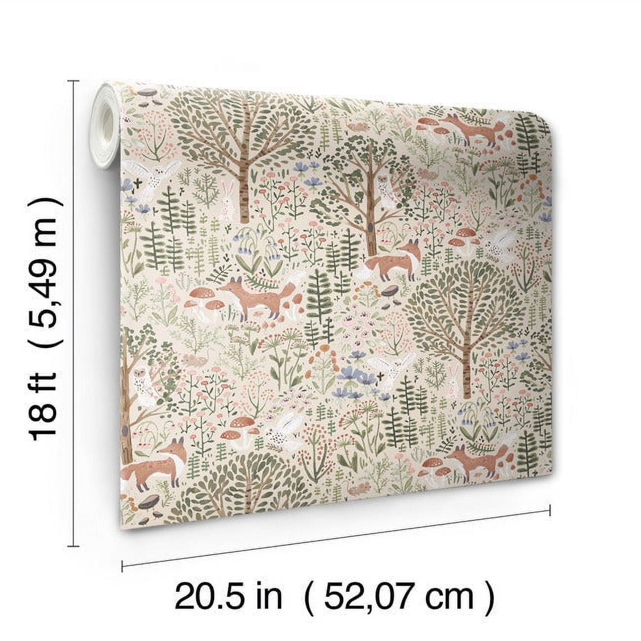 RoomMates Clara Jean Folklore Forest Peel & Stick Wallpaper (Brown, 17 in x 16.5 ft) qyeto