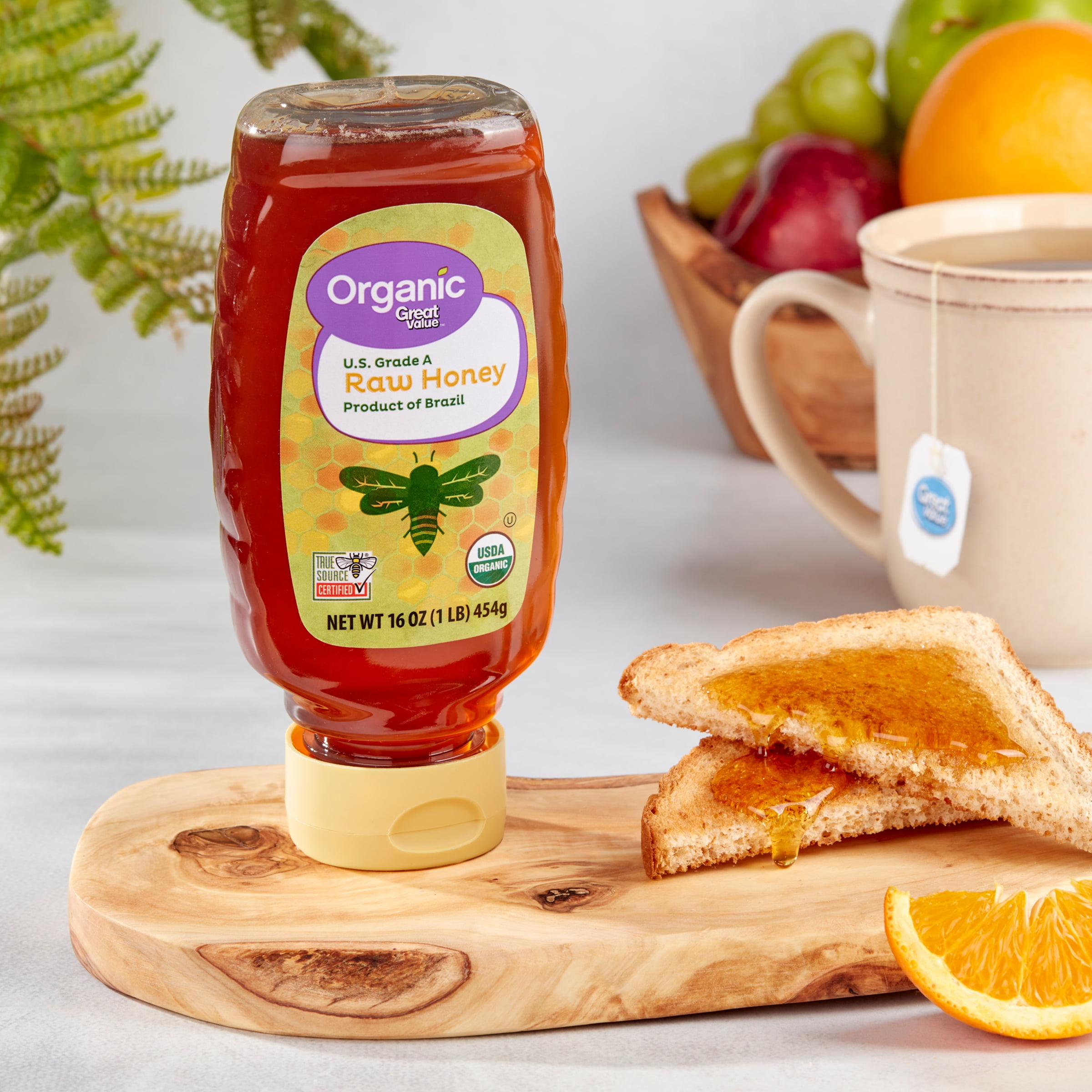 Great Value Organic Strained Raw Honey (Natural Sweetener, 16 oz) daulr