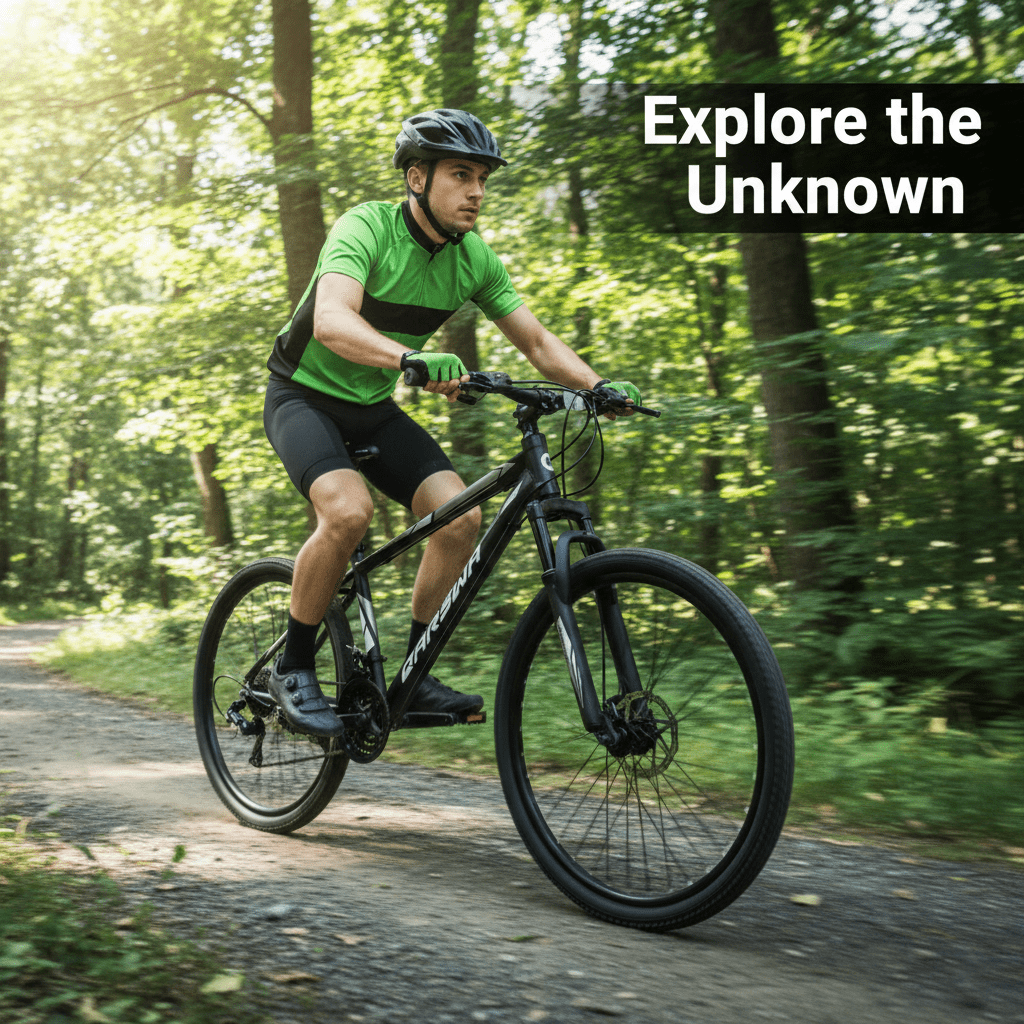 GASENDALA 26 in Mountain Bike, 21-Speed Aluminum Frame Bicycle (Black, 26 in) 5h9q1