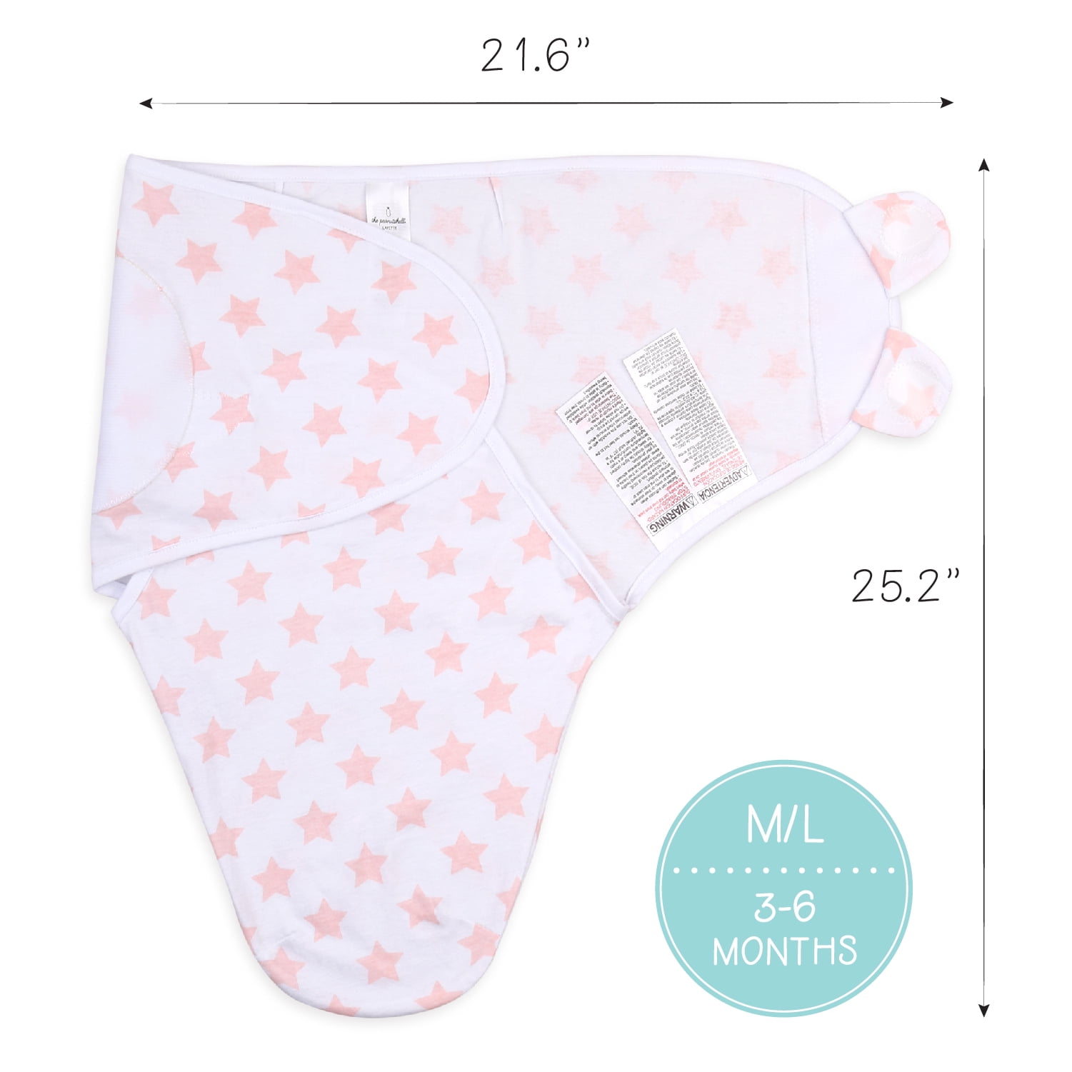 The Peanutshell Newborn Baby Swaddle Wrap Set (Pink Floral Stars, 3 Pack) 1hg3g