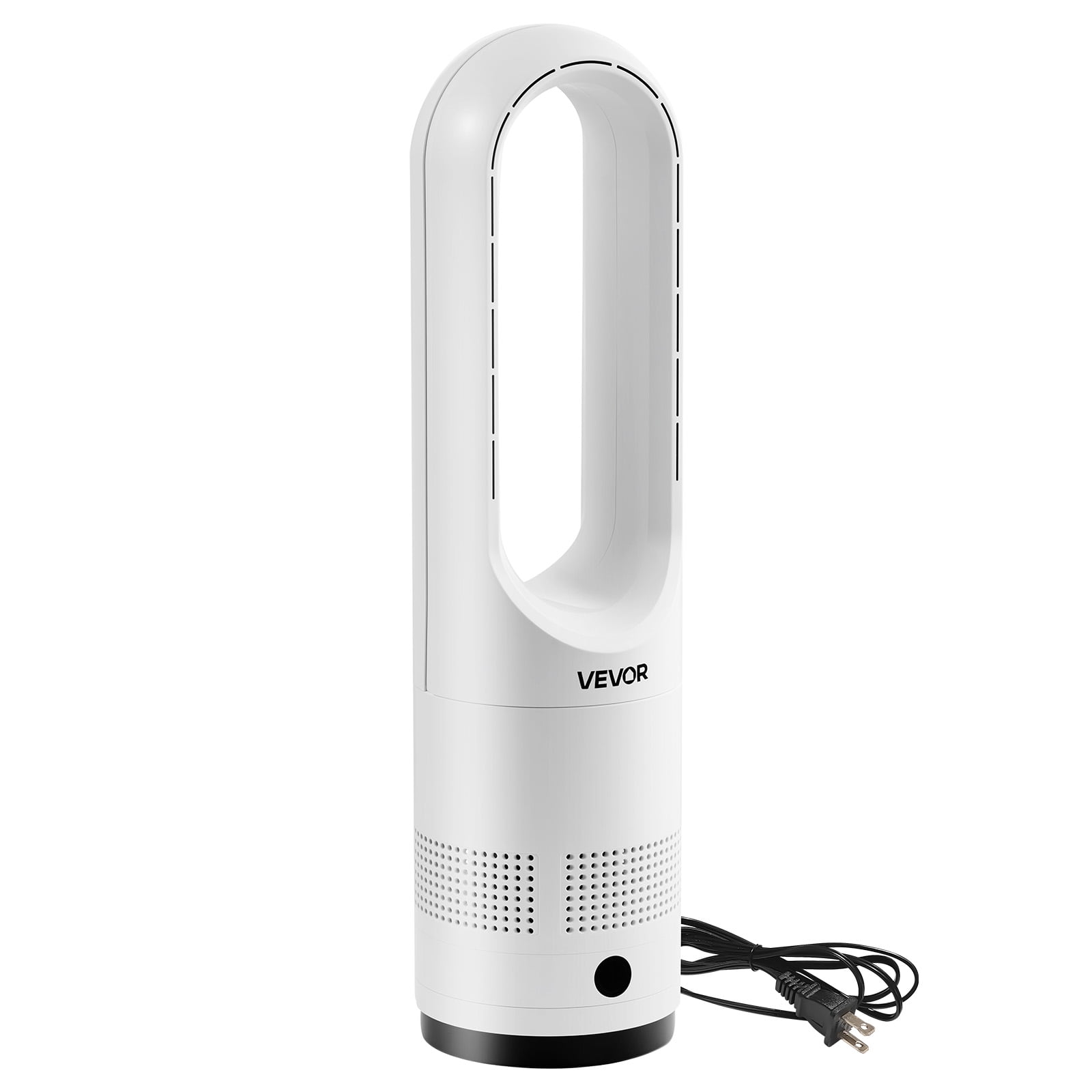 VEVOR Bladeless Tower Fan, Oscillating Standing Floor Fan with Remote, 8 Speeds, Quiet Air Circulator for Bedroom and Living Room (White) xv1w5