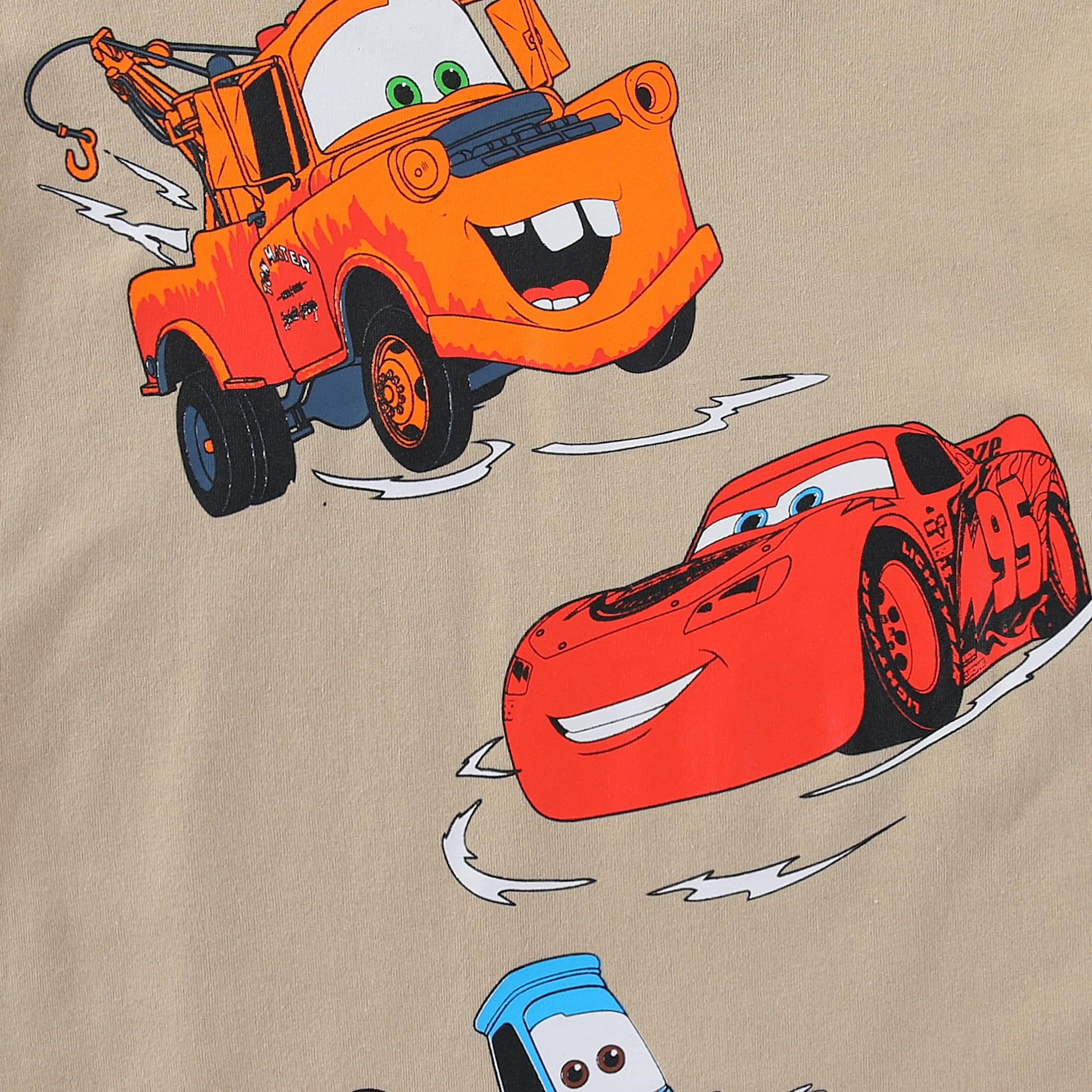 Disney Cars Lightning McQueen Graphic T-Shirt and Mesh Shorts Set (Boys, Brown, 2T-7) rby82