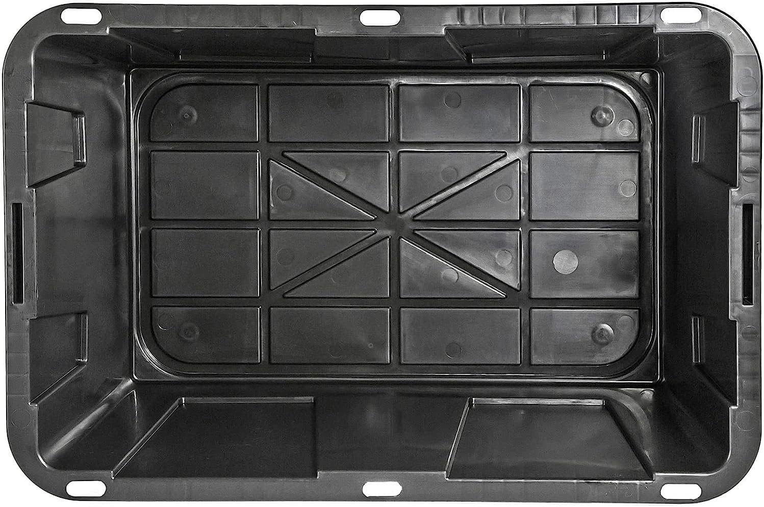 Greenmade Pro Plastic Storage Box, Heavy-Duty Garage Organization Bin (Black, 27 gal) 8cvvm