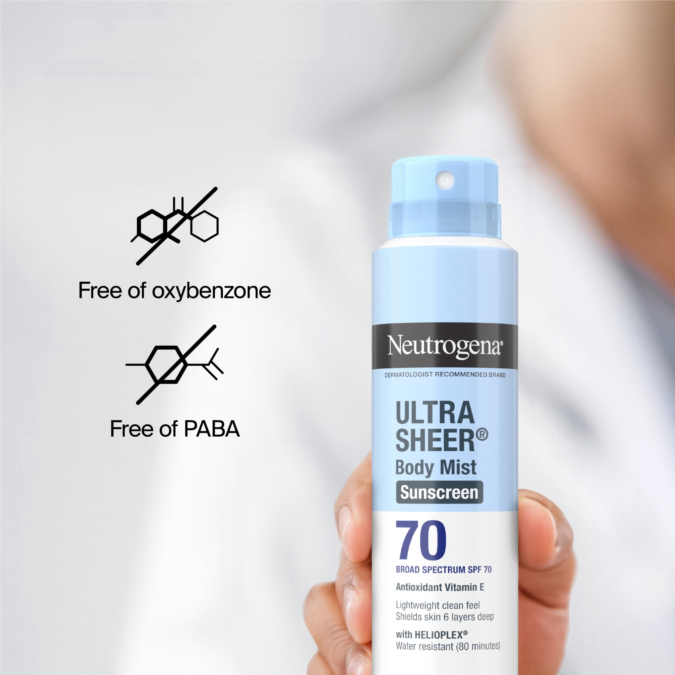 Neutrogena Ultra Sheer Dry-Touch Sunscreen Spray SPF 70 (Clear, 2 Pack, 10 oz Total) qdogc