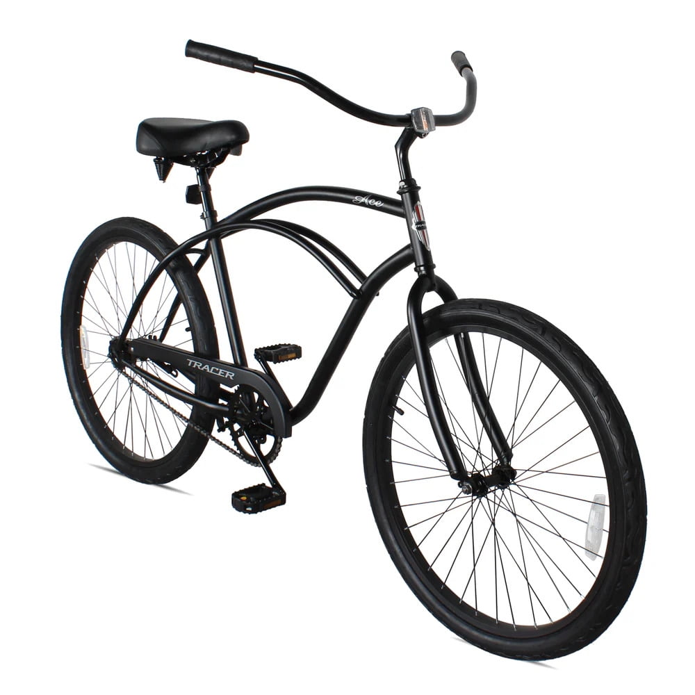 Tracer Products ACE Men’s Cruiser Bike, Classic Steel Frame, Coaster Brake (Black, 26 in) lltxk