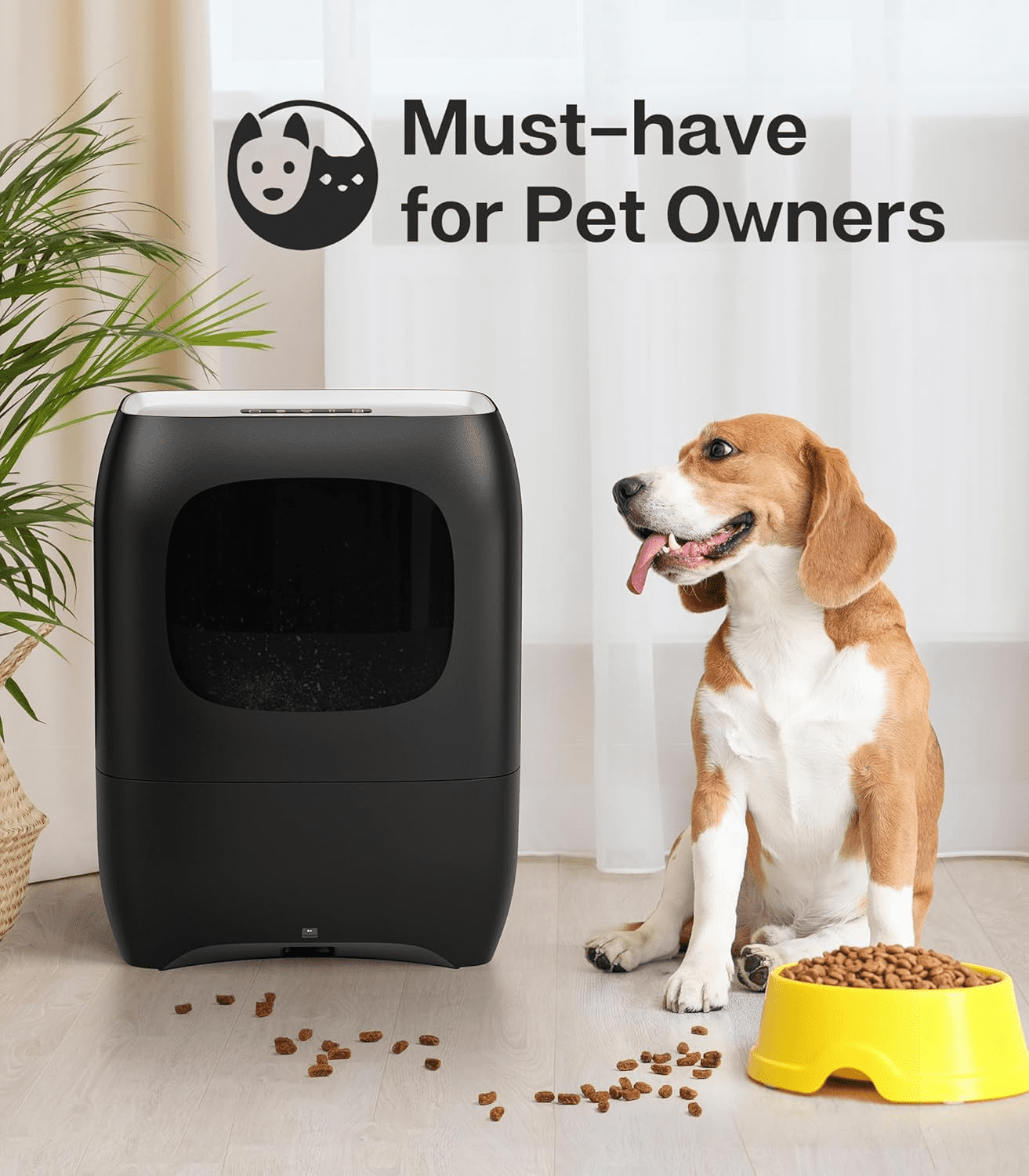 VicTsing Touchless Stationary Vacuum, Automatic Electric Dustpan for Pet Hair and Debris (Black, 1 Unit) 98txa