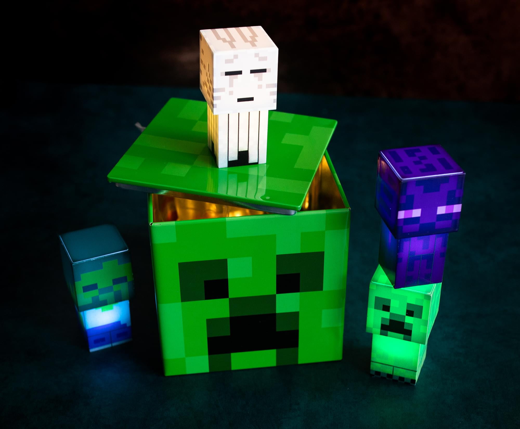 Minecraft Creeper Metal Storage Box Organizer with Lid (Green, 4 in) m1eo7 - Image 5