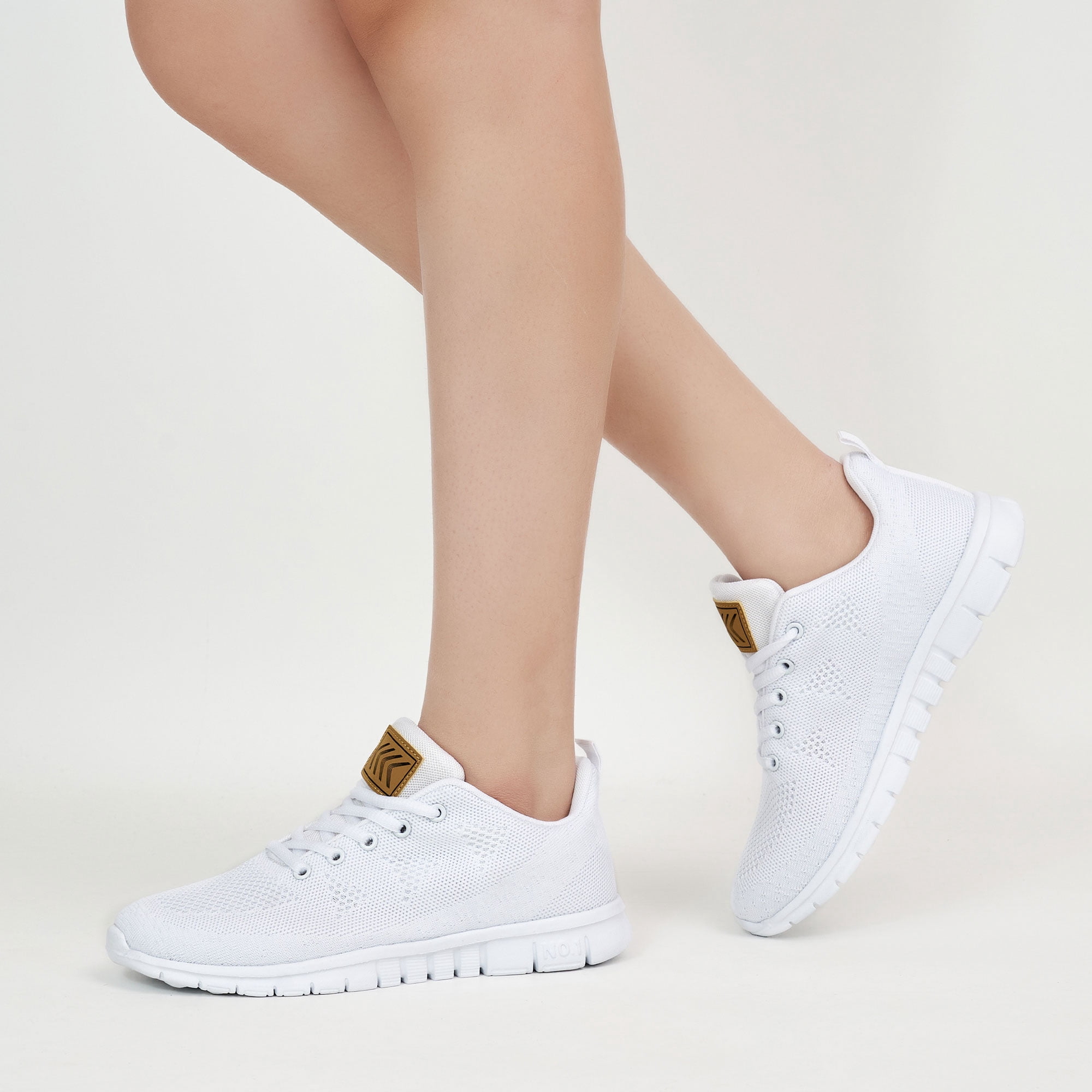 Ecetana Women Running Shoes Breathable Casual Sneakers Lightweight Walking Tennis Shoes (White, 8 US) vymno