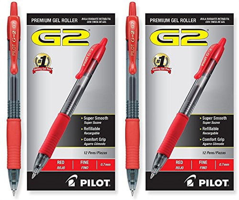 Pilot G2 Retractable Premium Gel Ink Roller Ball Pens (Red, 24 Pack) pn1se
