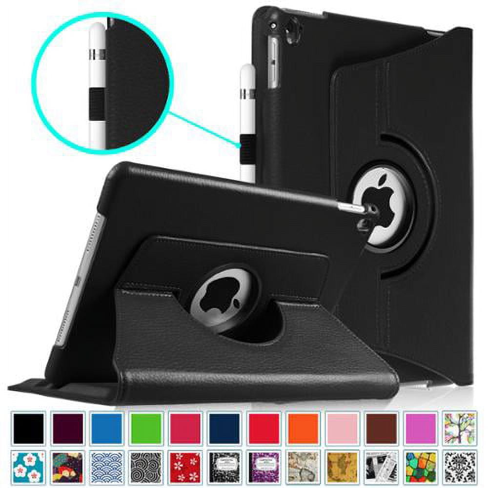 Fintie iPad Pro 9.7 2016 Case 360-Degree Rotating Stand Cover with Auto Sleep Wake (Black, 9.7 in) 0d5ge
