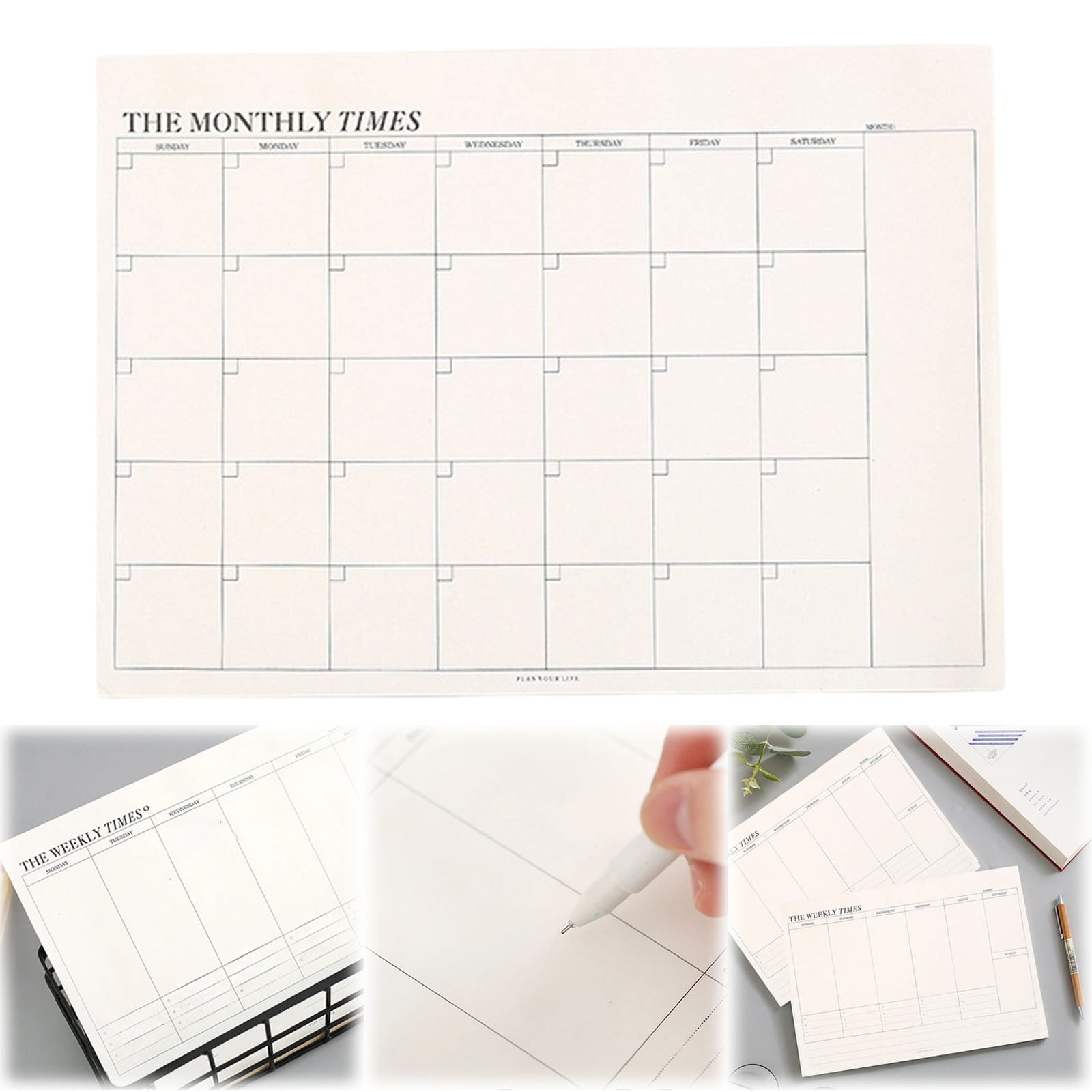 Xuyyia Undated Monthly Planner Notepad, Tear-Off Calendar Sheet for Holiday Scheduling (White, 9.64x6.89 in, 60 Sheets) ioqxo