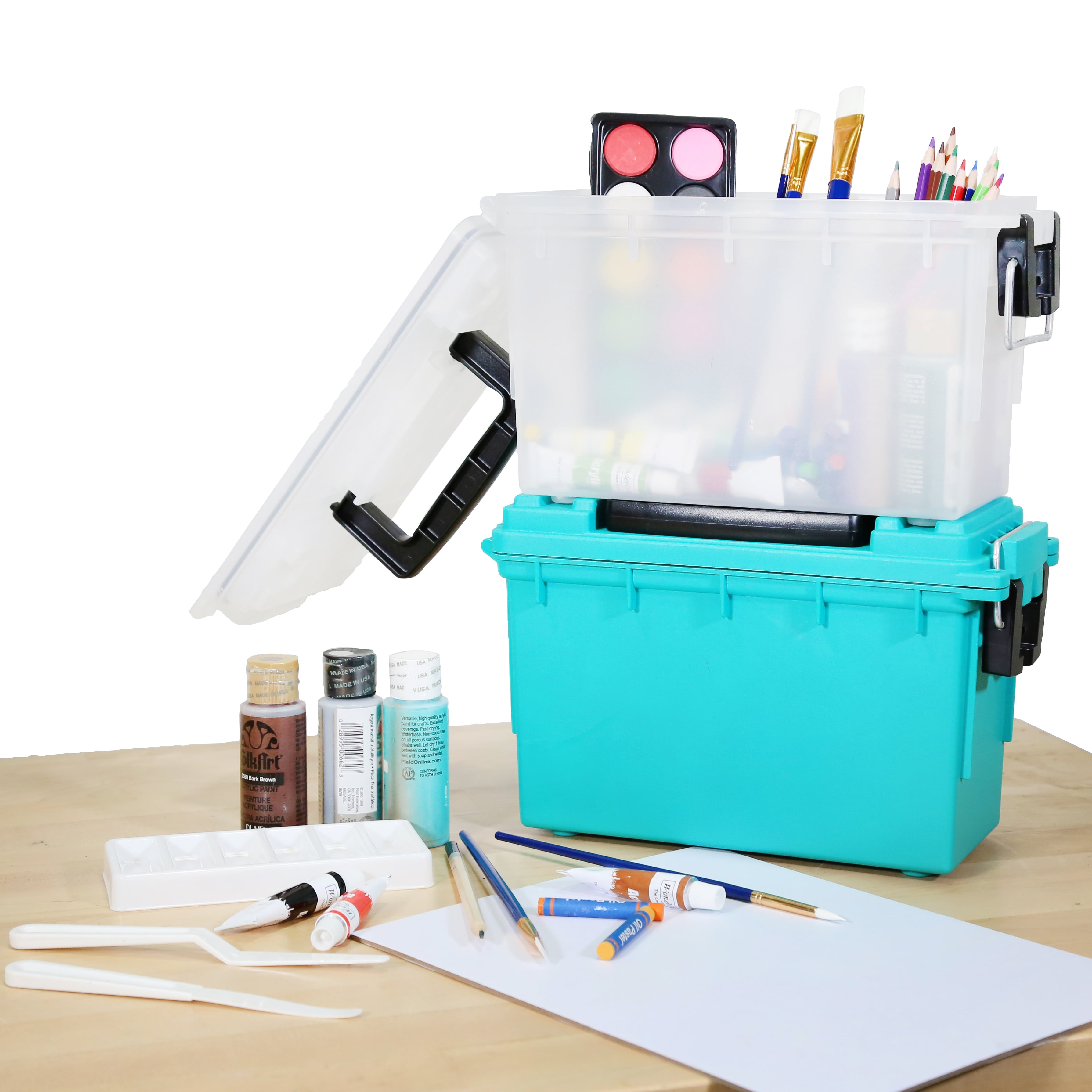 Logix Craft Storage Box, Heavy-Duty Organizer for Supplies (Frost White, 2 Pack, 11.5 x 5.06 x 7.25 in) ogy31