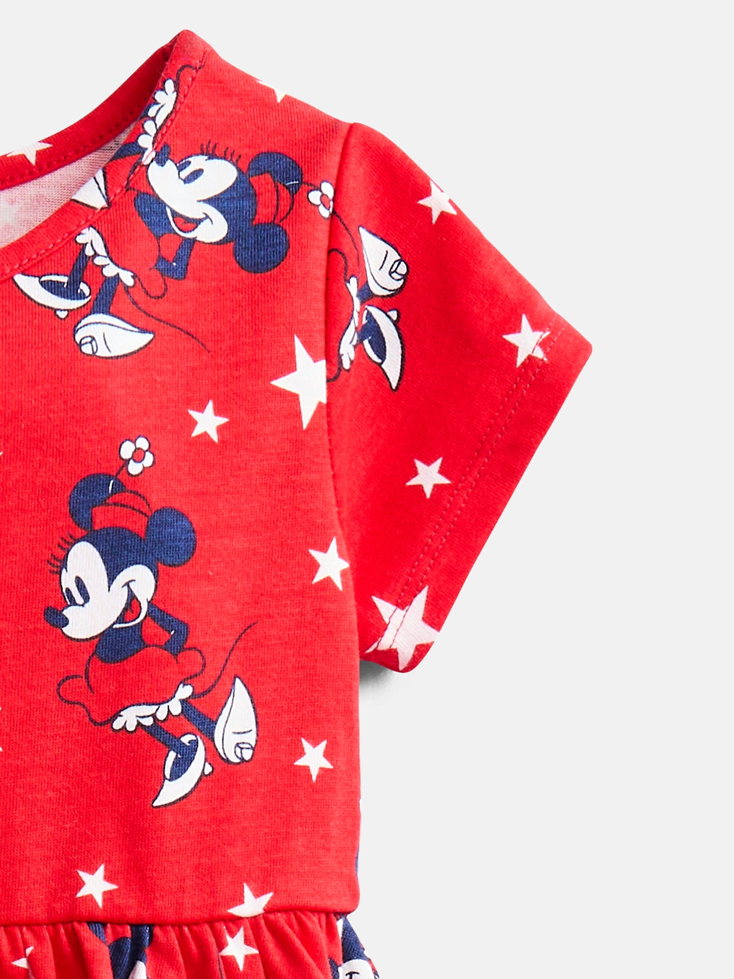 Disney Toddler Girls Starry Minnie Mouse Dress Short Sleeve (Red, 5T) u9exi