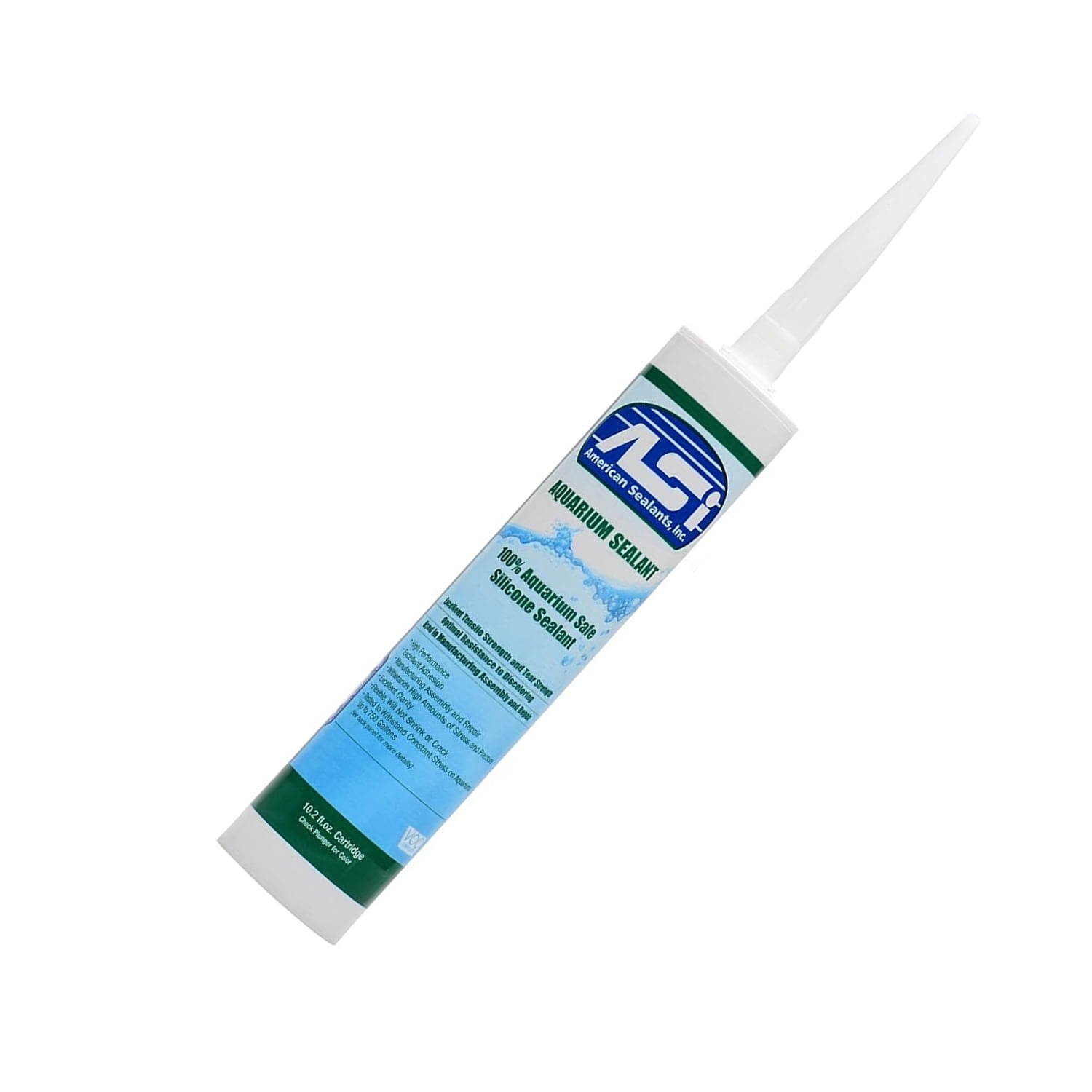 ASI Aquarium Silicone Sealant Waterproof Adhesive for Glass Tanks (Clear, 10.2 oz) mm6h3