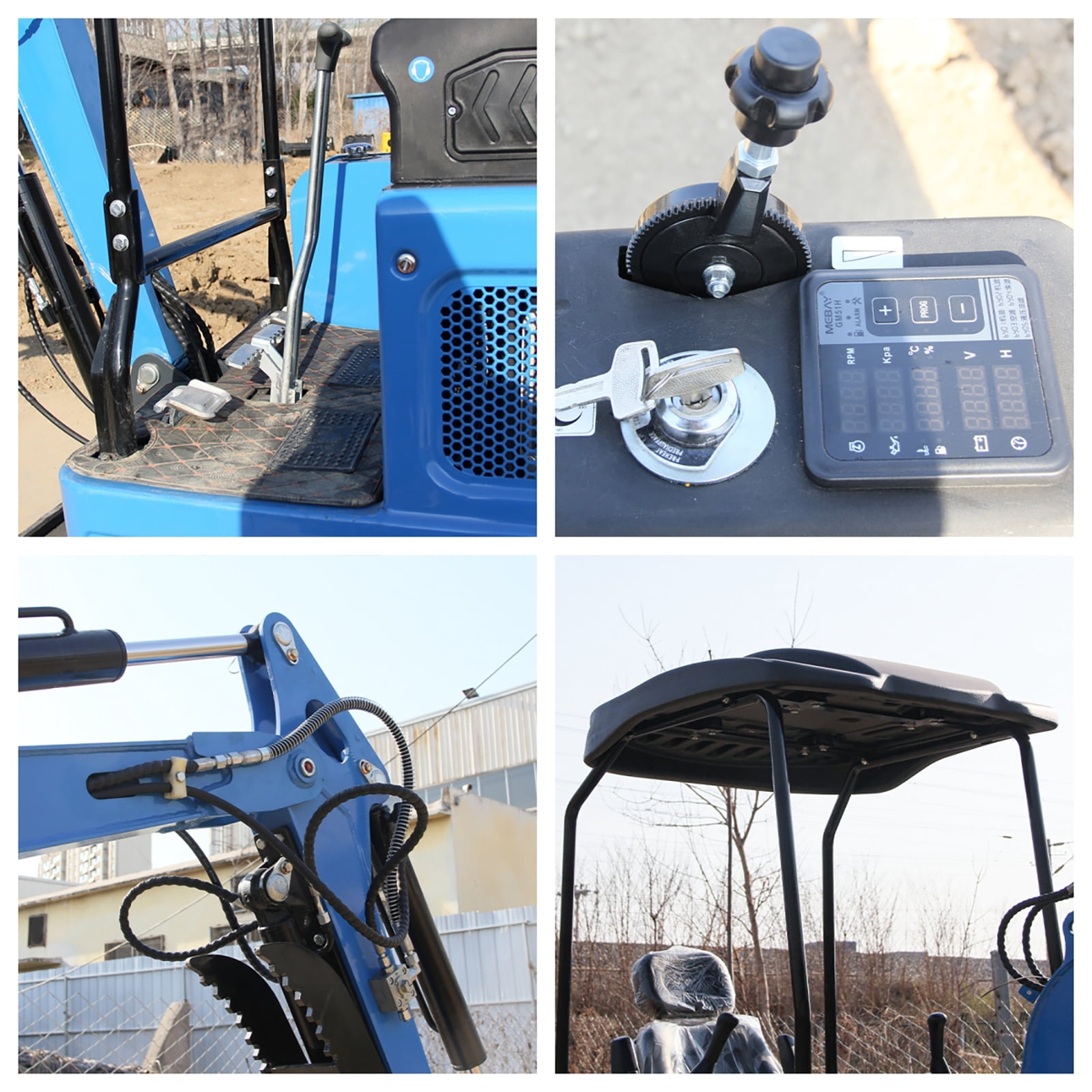 MachPro 1.8 Ton Mini Excavator with Kubota Diesel Engine, Hydraulic Pilot Controls, Compact Design for Landscaping (Blue, 2800 lb Dig Force) h7hou