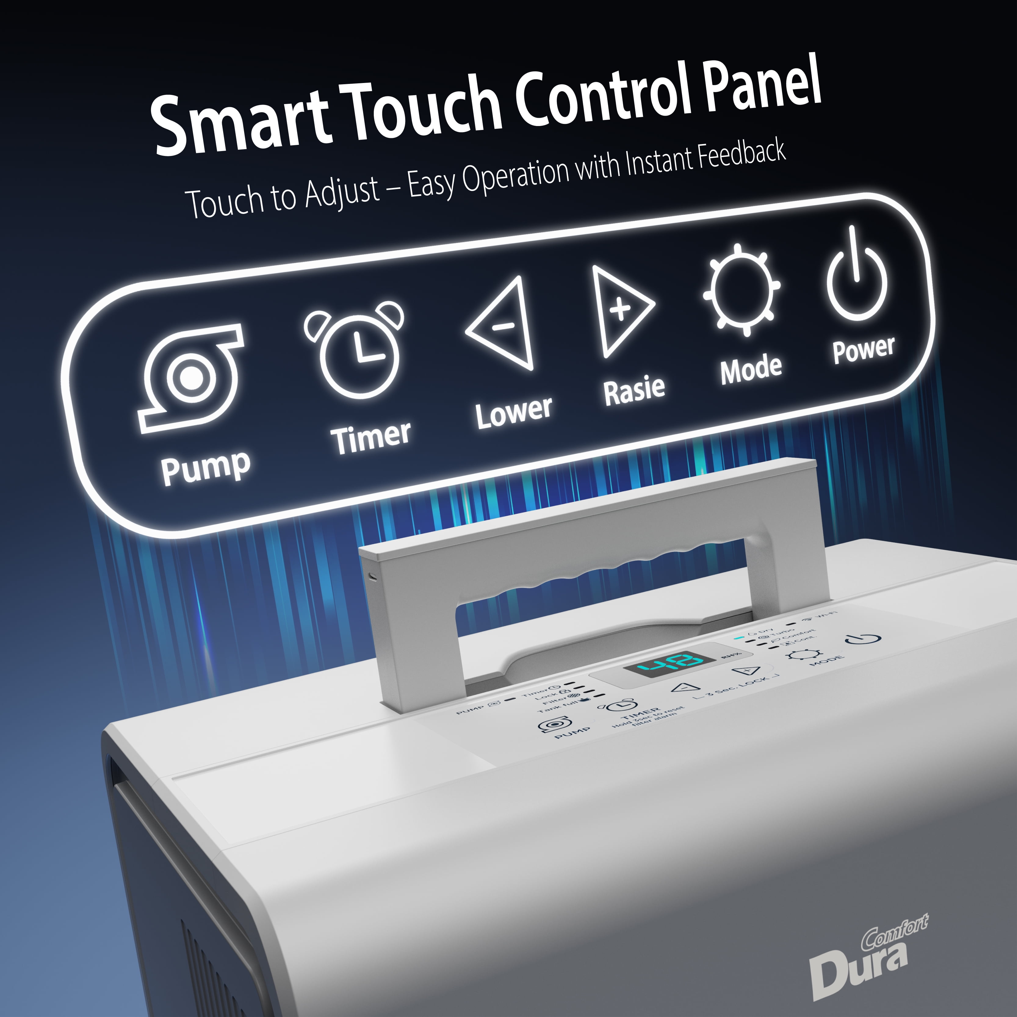 DuraComfort Dehumidifier for Basement and Home with Built-in Pump, WiFi Enabled (50 Pints, 4500 Sq. Ft.) 6xxz6