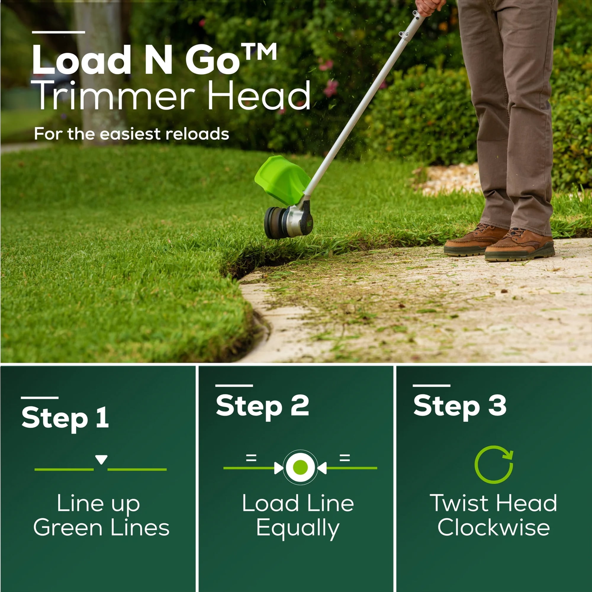 Greenworks 60V 16-in Cordless Brushless String Trimmer and Edger (Green, 2.5 Ah Battery and Charger Included) gckek