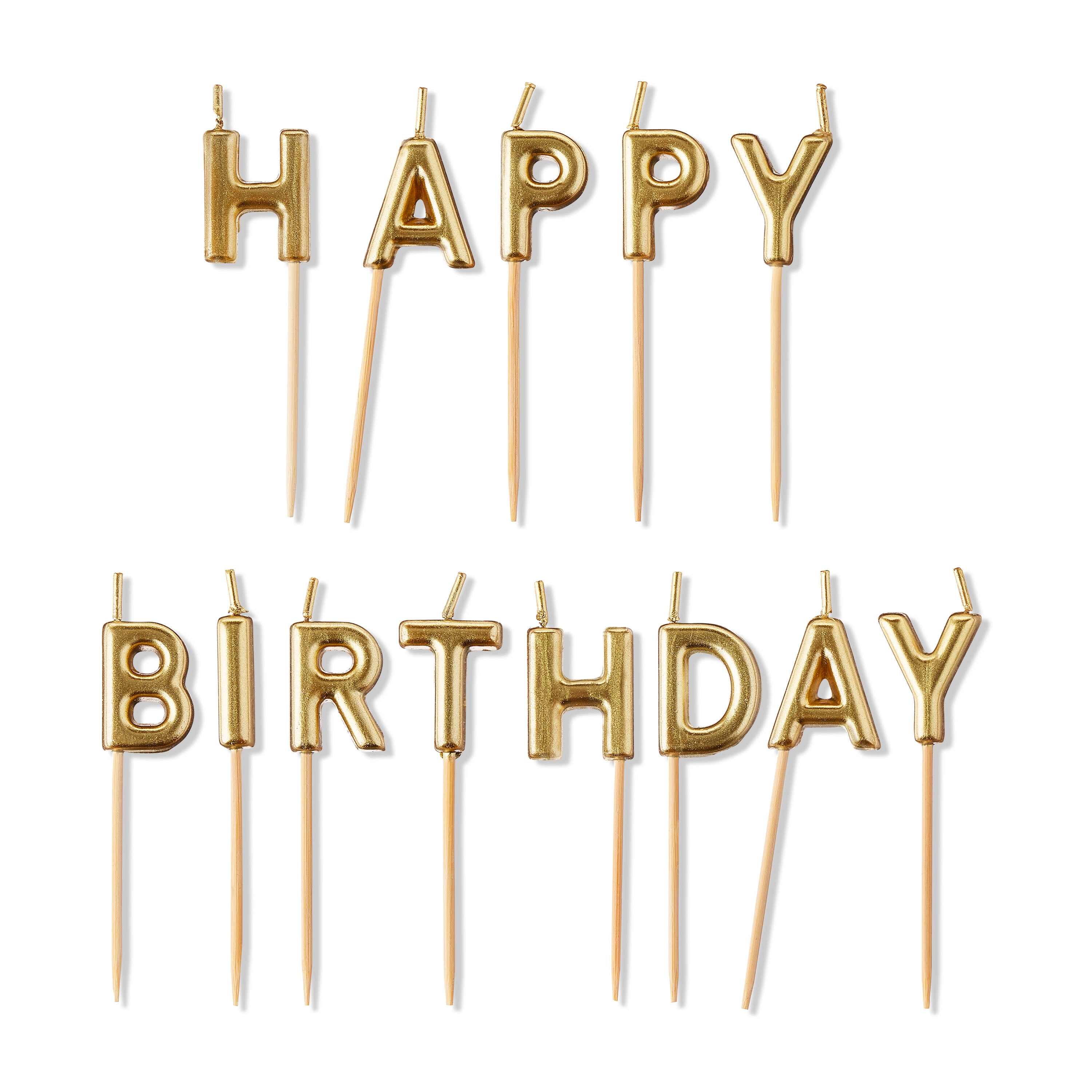 Way To Celebrate Happy Birthday Letter Candle Set (Gold, 13 Pieces) 5c8t1
