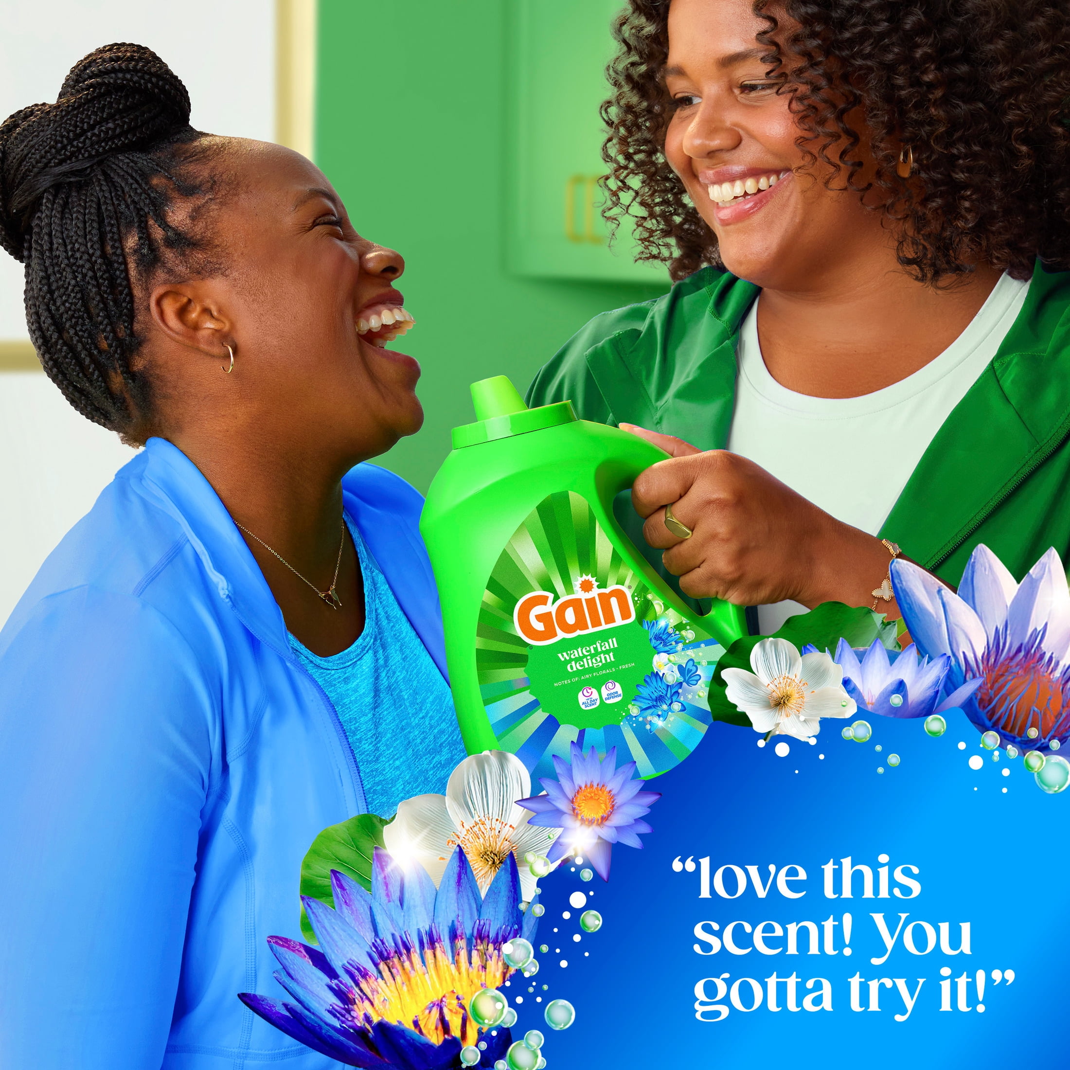 Gain Liquid Laundry Detergent, Odor Defense, Waterfall Delight Scent (177 fl oz, 134 Loads) dutgs