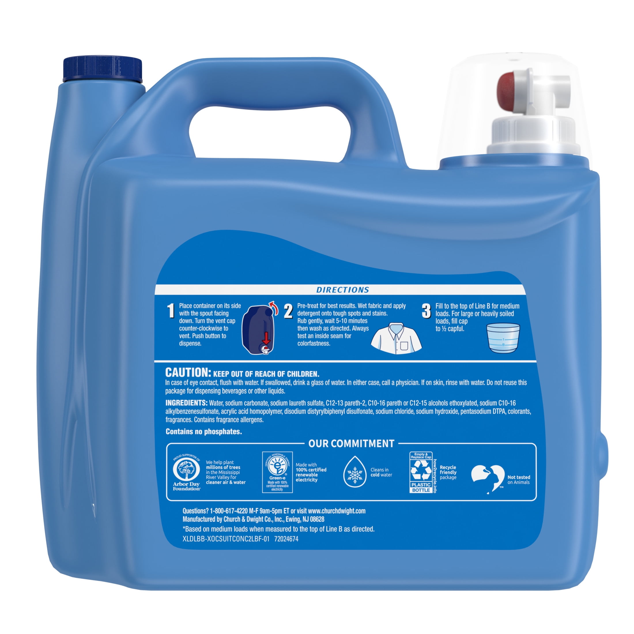 Xtra Plus OxiClean Liquid Laundry Detergent, Deep Cleaning Formula, Crystal Clean Scent (203.1 fl oz) mt61b