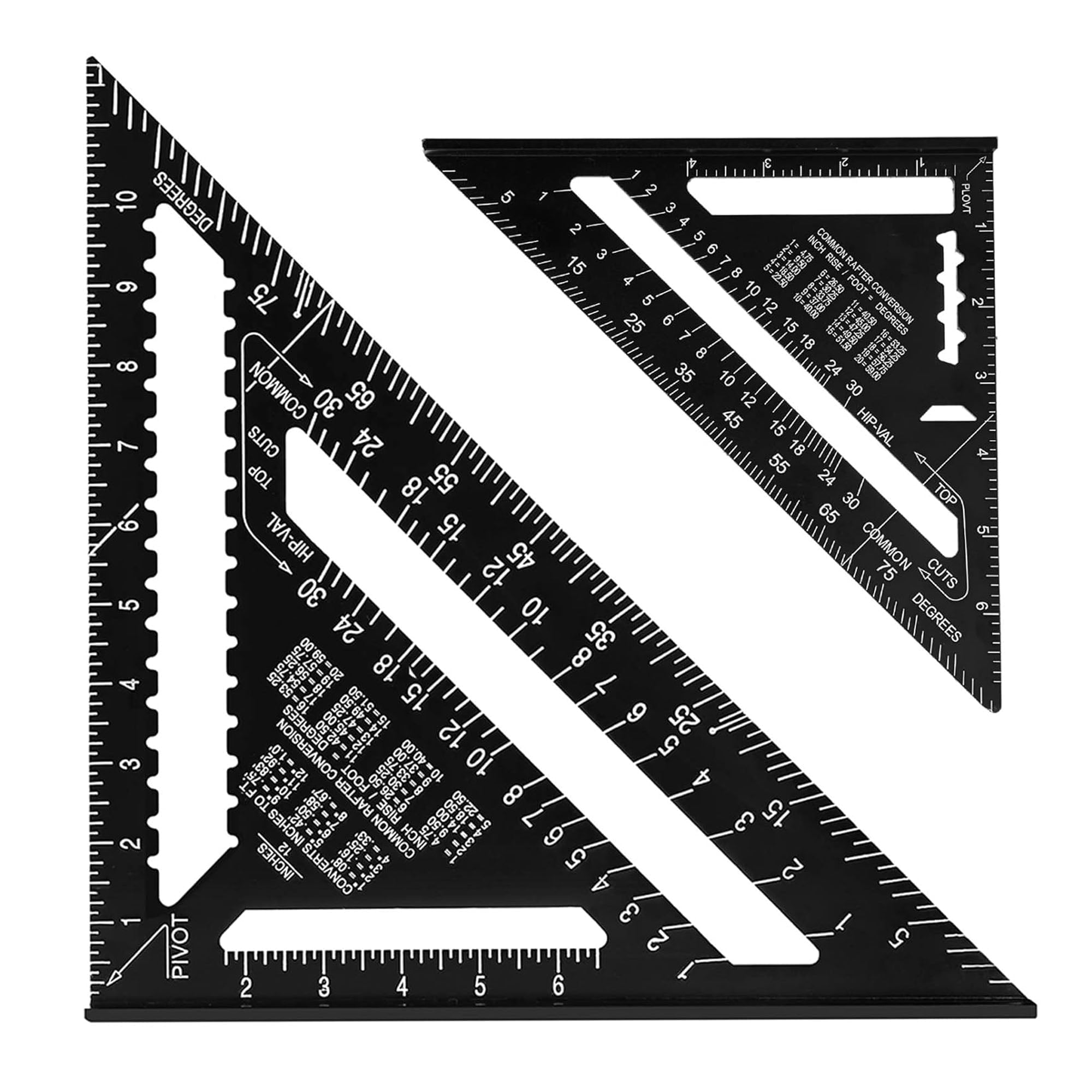 Beslands Carpenter Square Set Framing Measuring Tool for Woodworking and Engineering (Black, 7 in and 12 in) af6vn