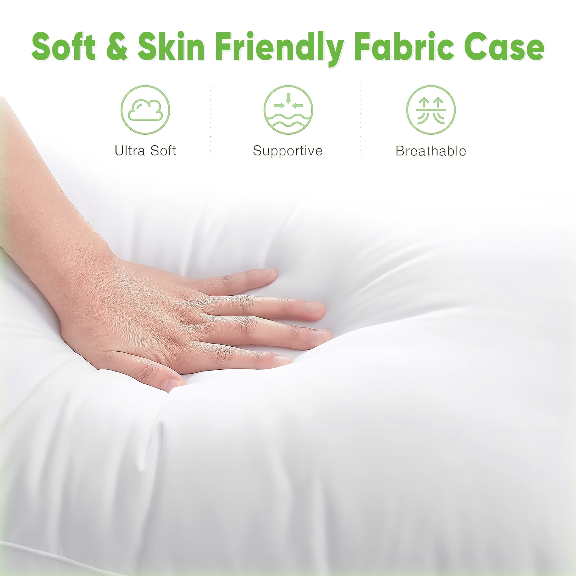 Teler Goose Feather Down Bed Pillow, Luxury Hotel Collection Soft Support (White, Queen 20.2 in x 28.2 in, 1 Pack) b4kt1